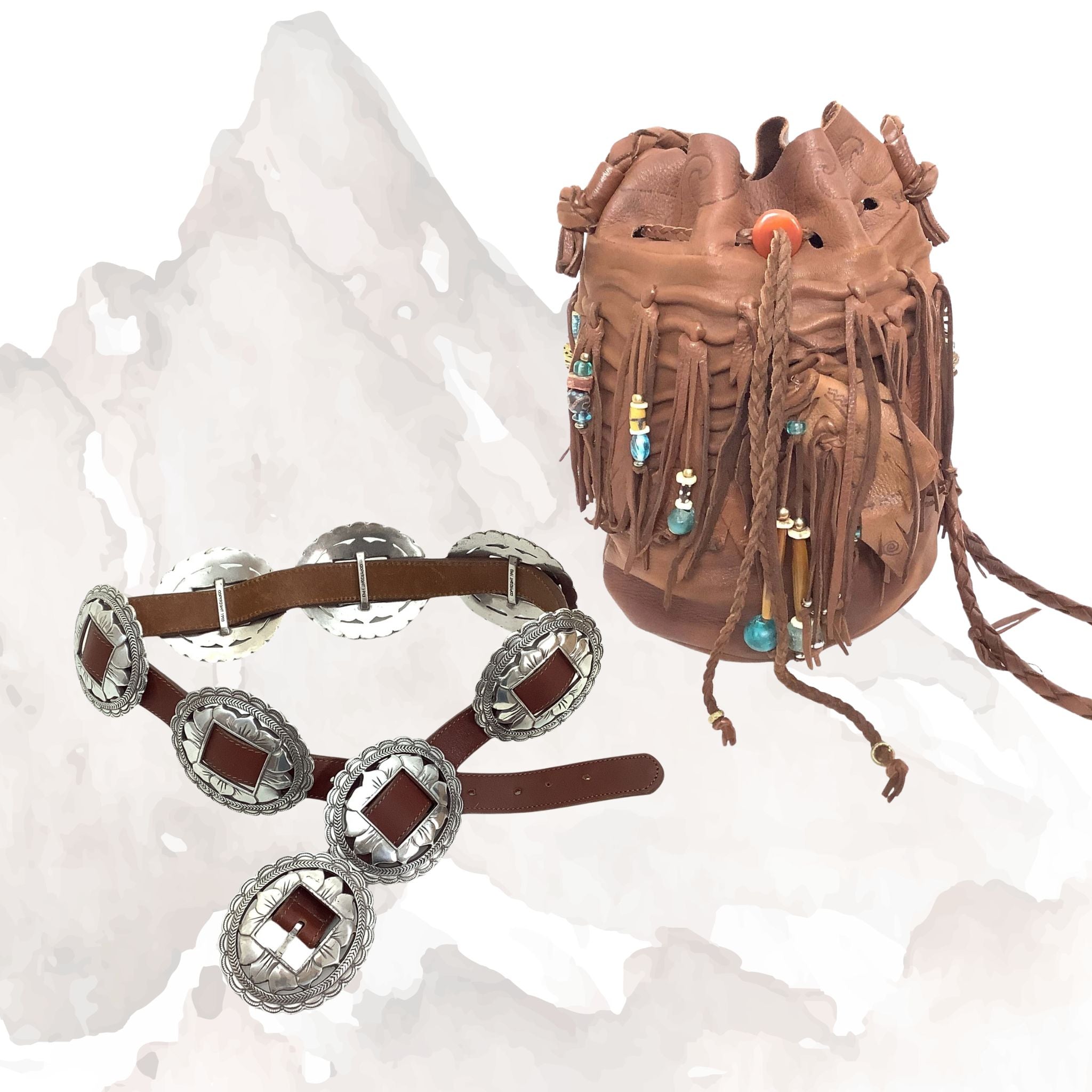 Women's Western Belt and Native American Fringe Handbag