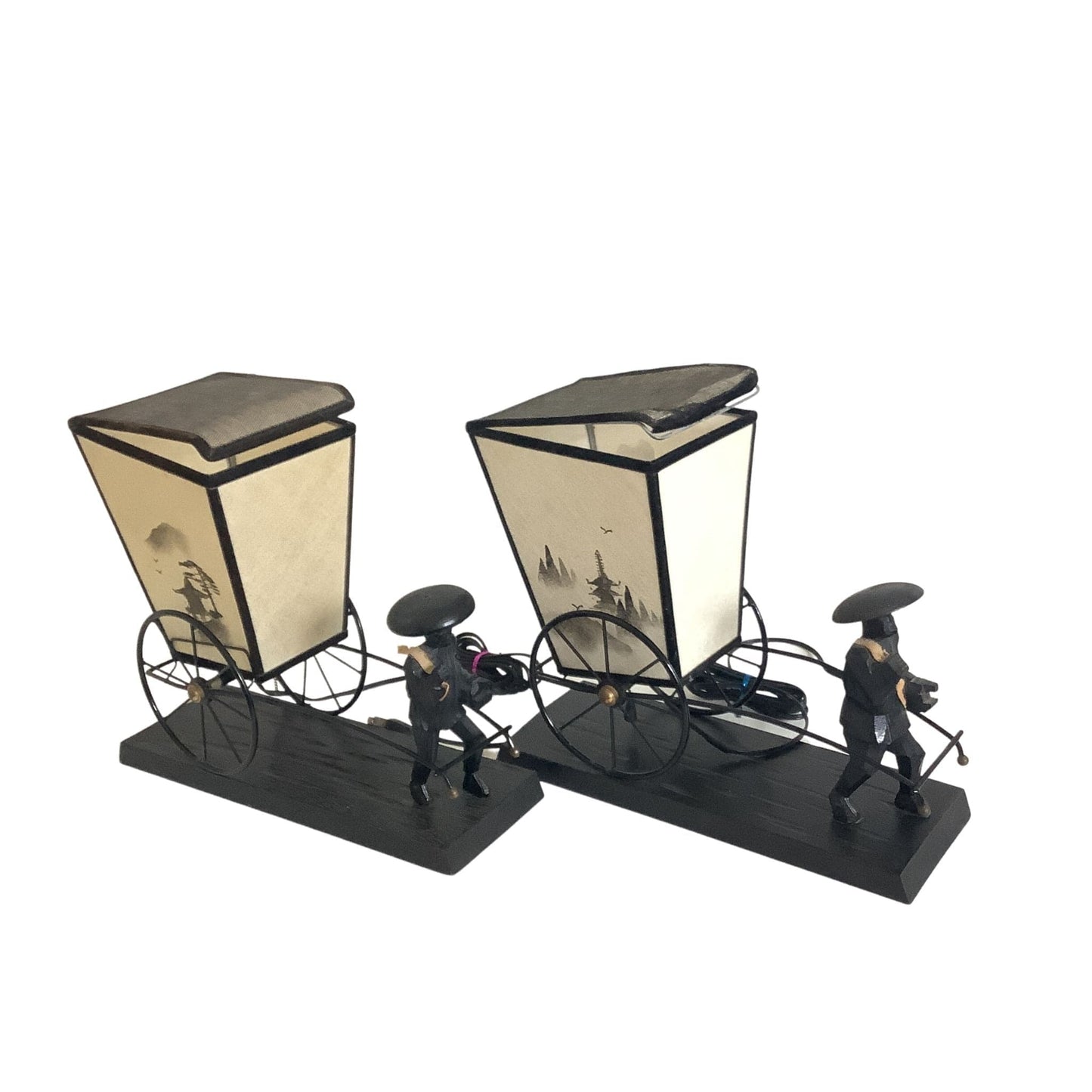 Asian Figurines Lamp Set