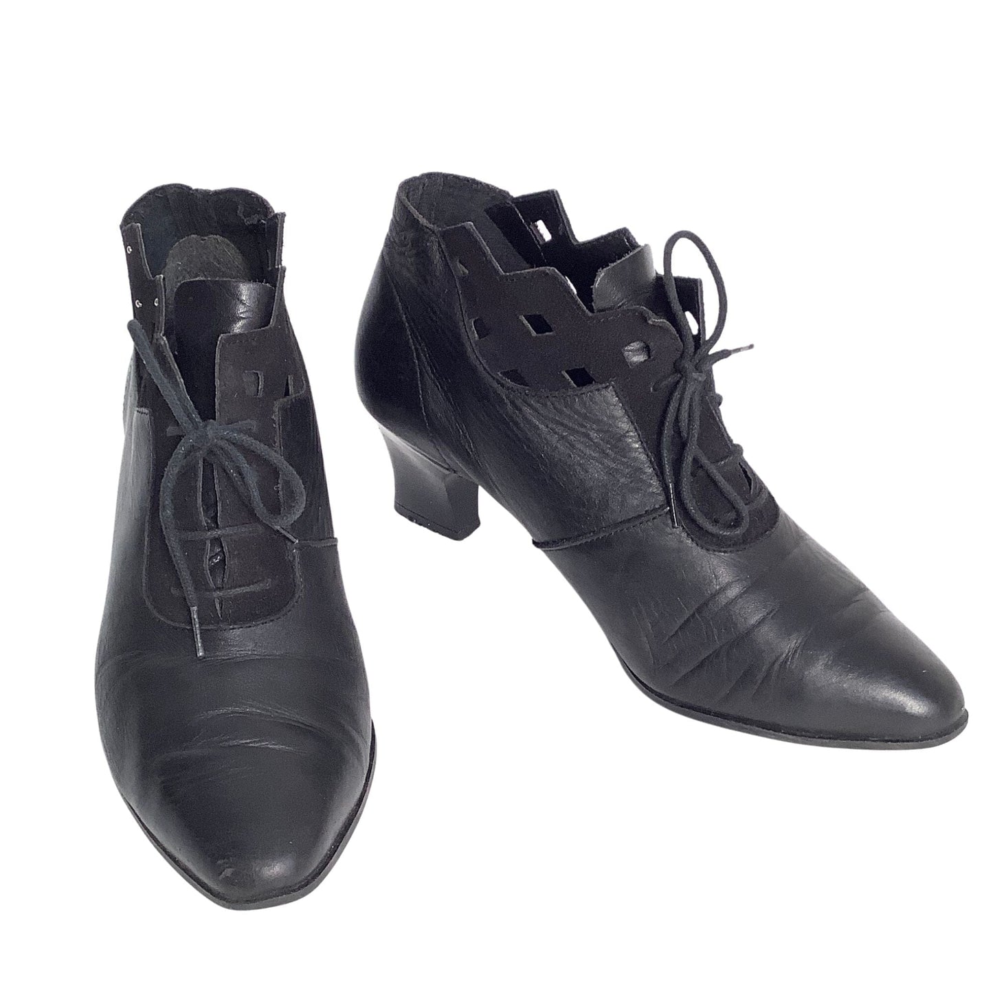 Black Leather Ankle Boots