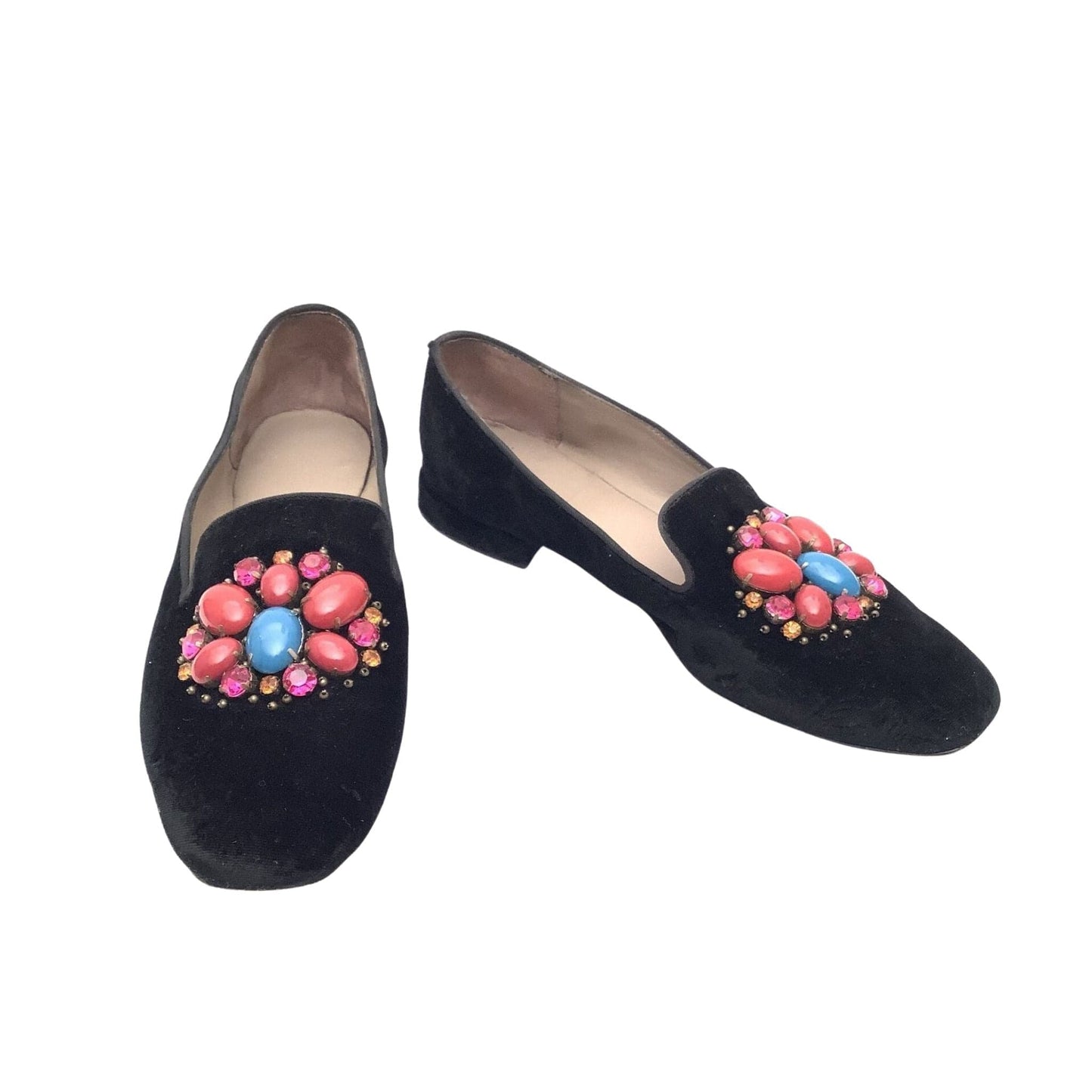 Embellished Black Slippers