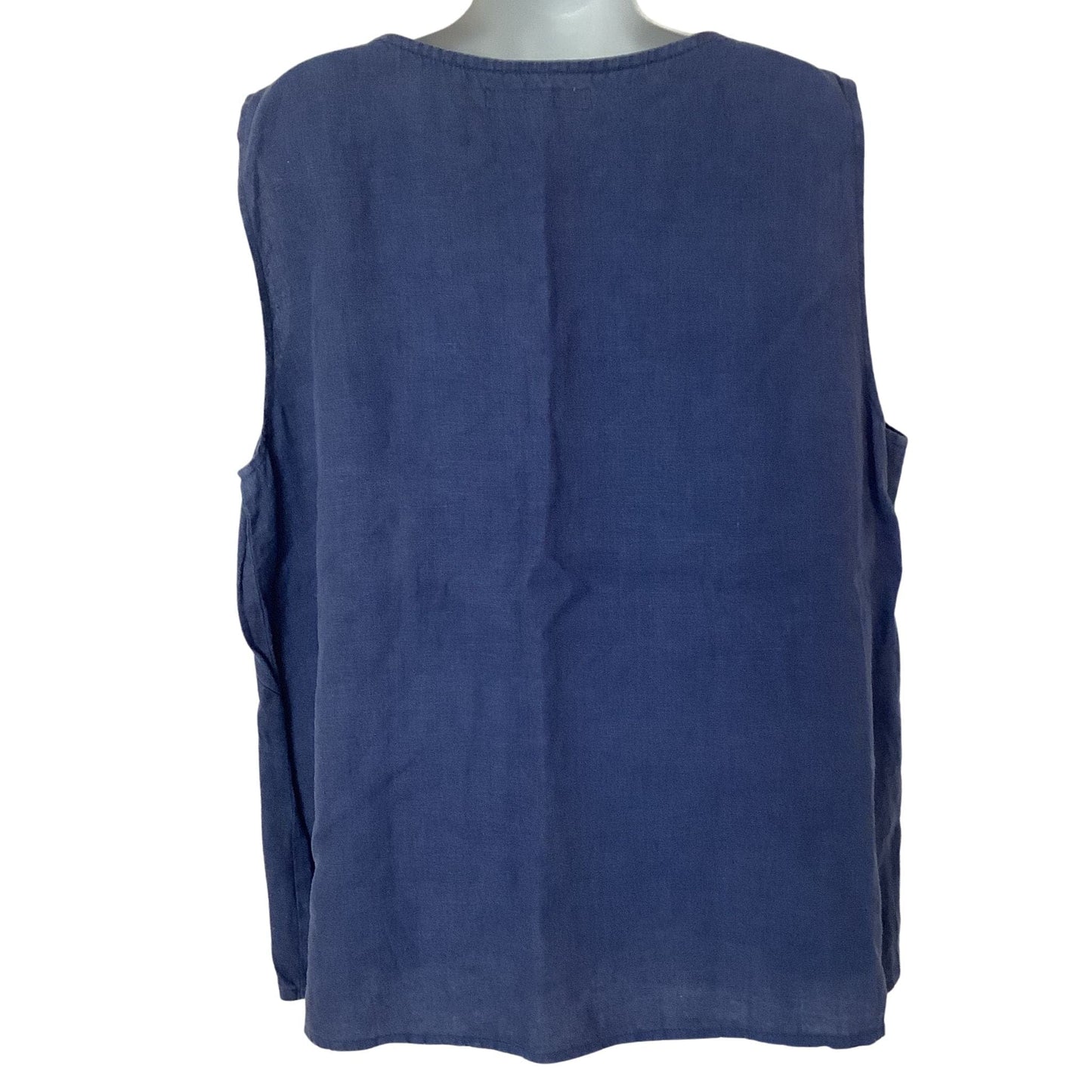 Vintage Lagenlook Top - Flax Blue Linen Tunic