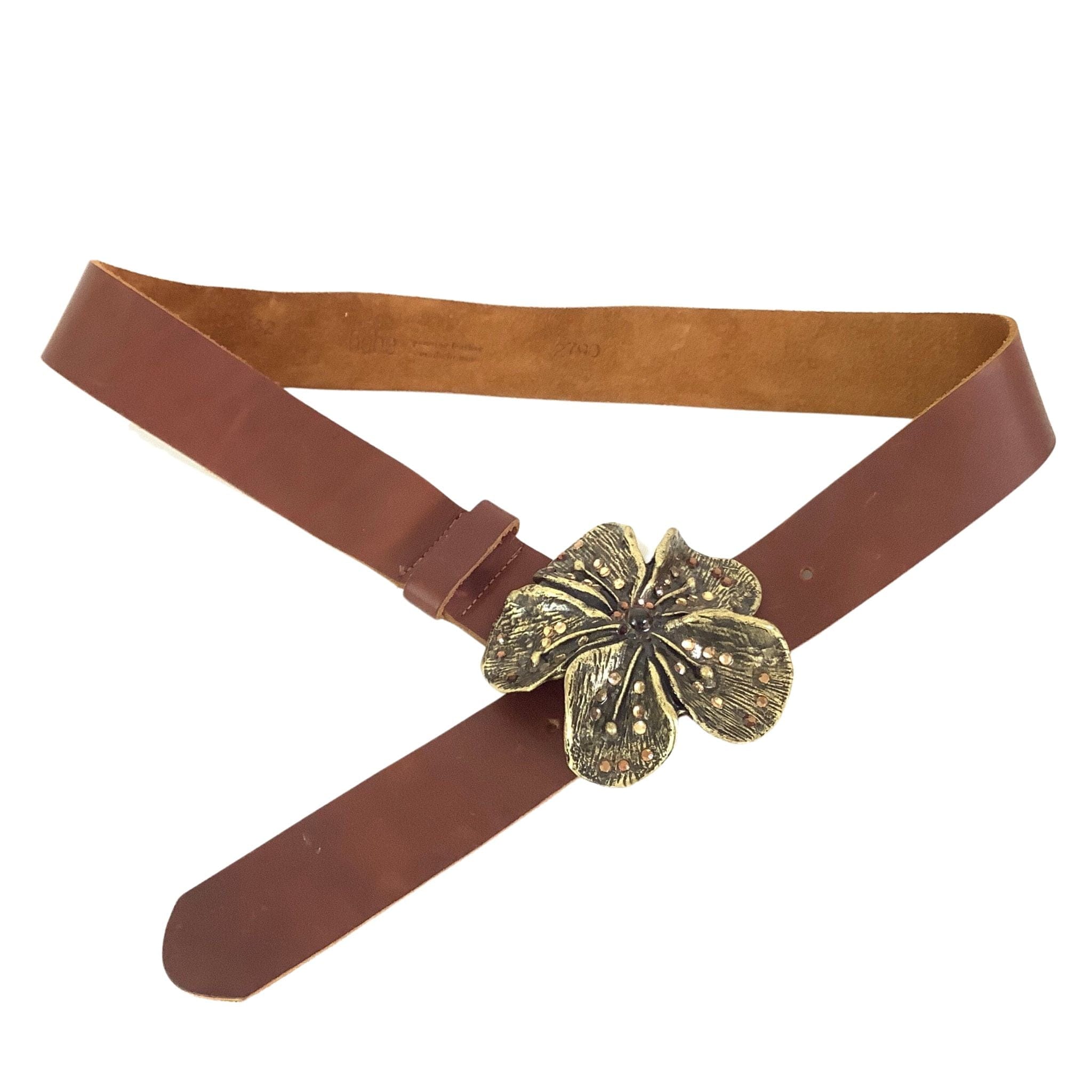 Vintage Belt Buckle Women\'s Unisex Sash Flowers Floral Colorful Victoria Art-Dec Powerhouse Collection - Belt buckle with flannel flower  main image 4