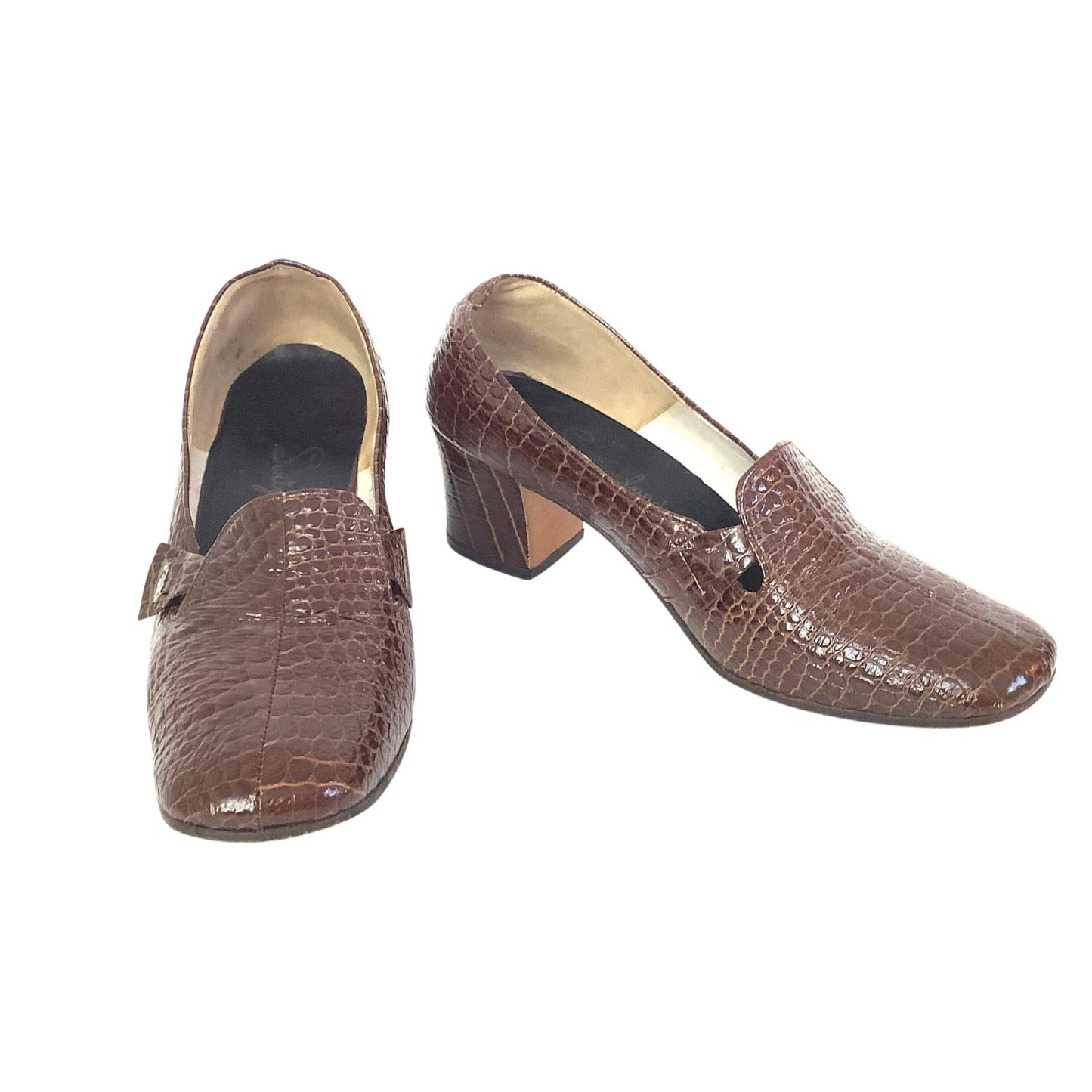 Moc Croc Heeled Loafers