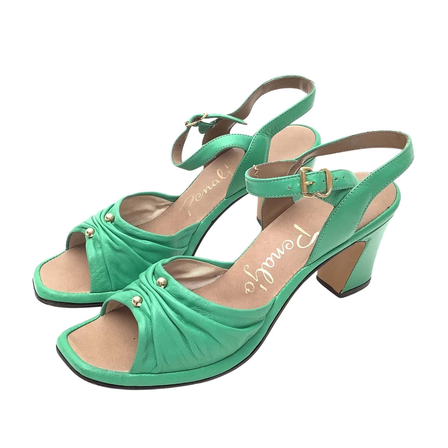 Penaljo Green Strappy Heels