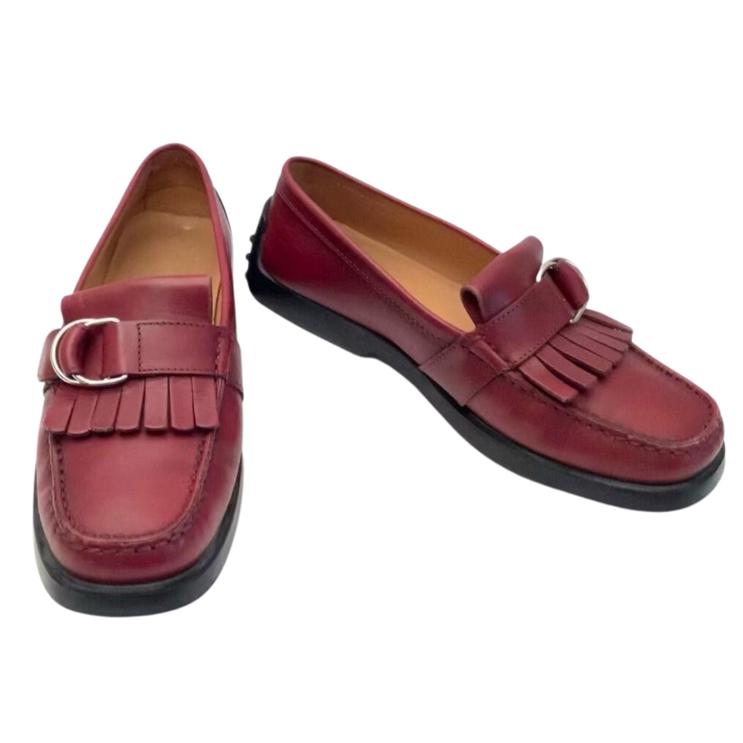 Red Leather Kiltie Loafers