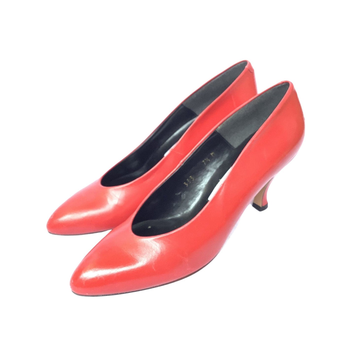 Red Leather Pump Shoes