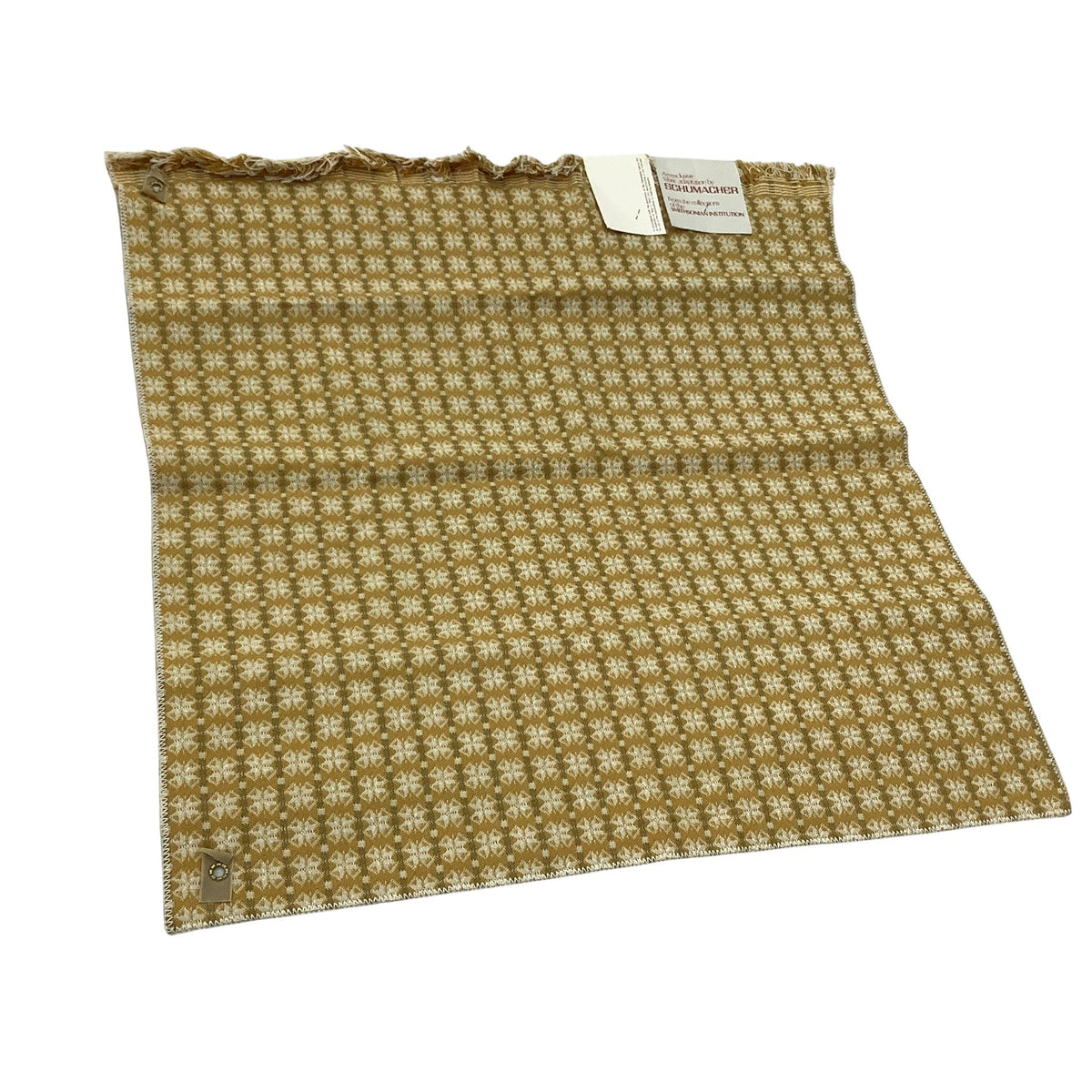 Vintage Schumacher fabric sample lay flat view