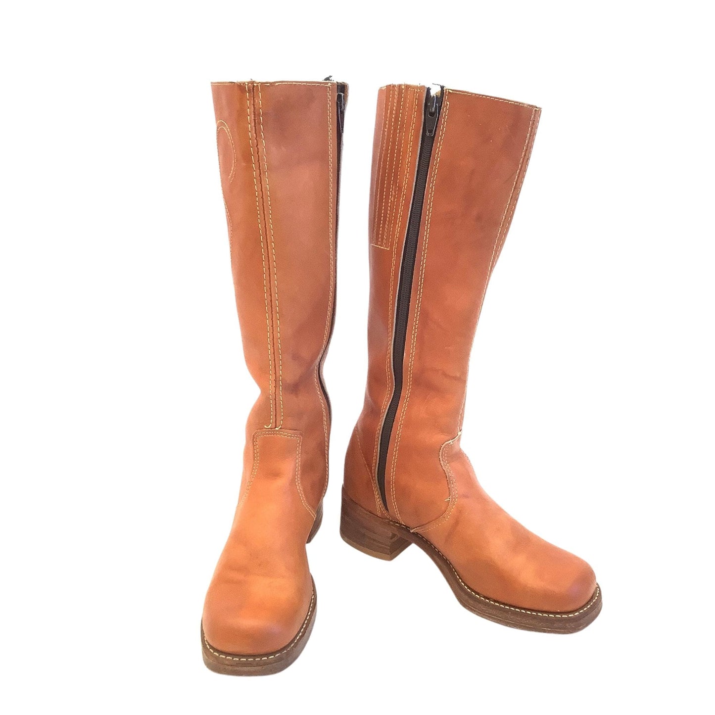 Tan Leather Campus Boots