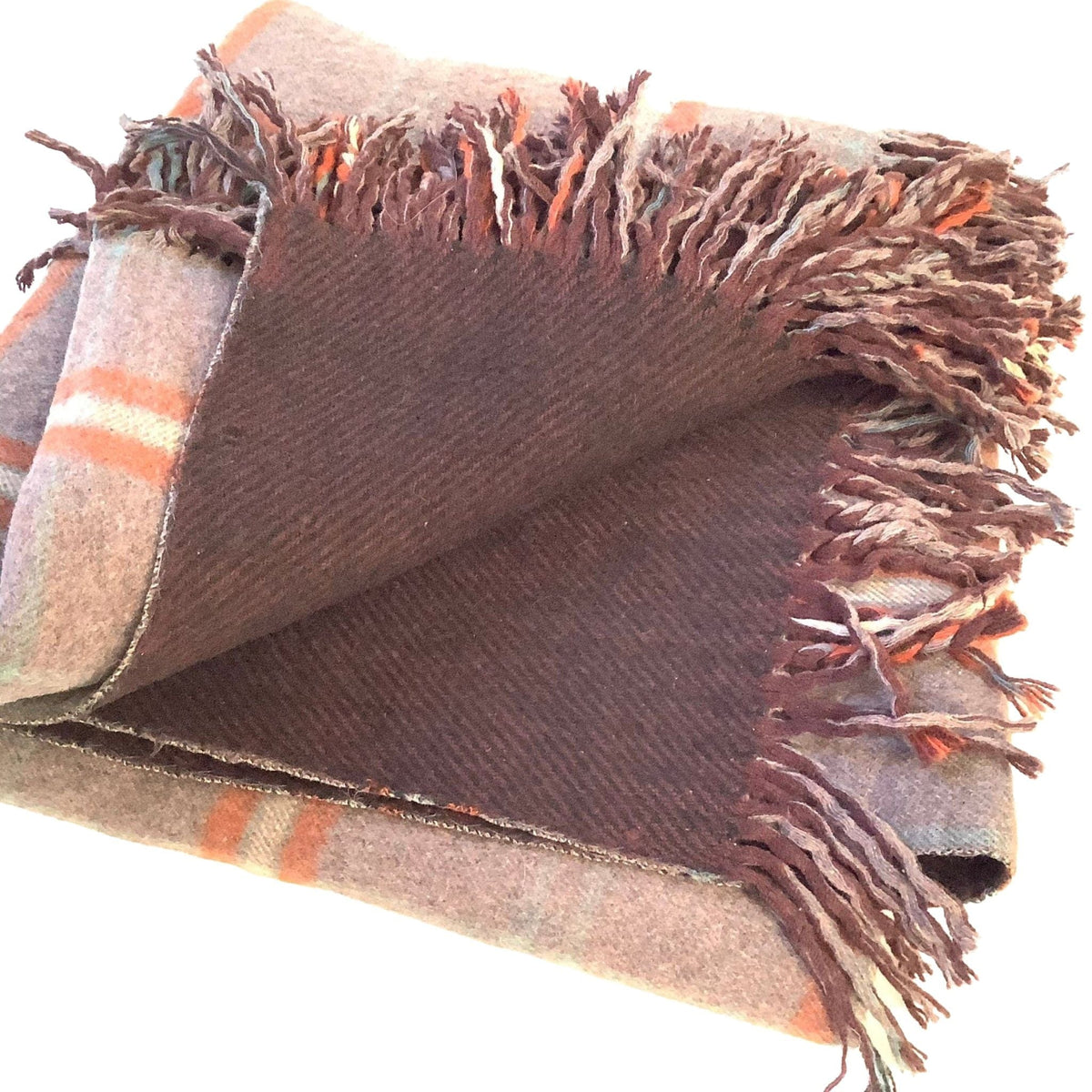 Vintage Fringed Wool Blanket
