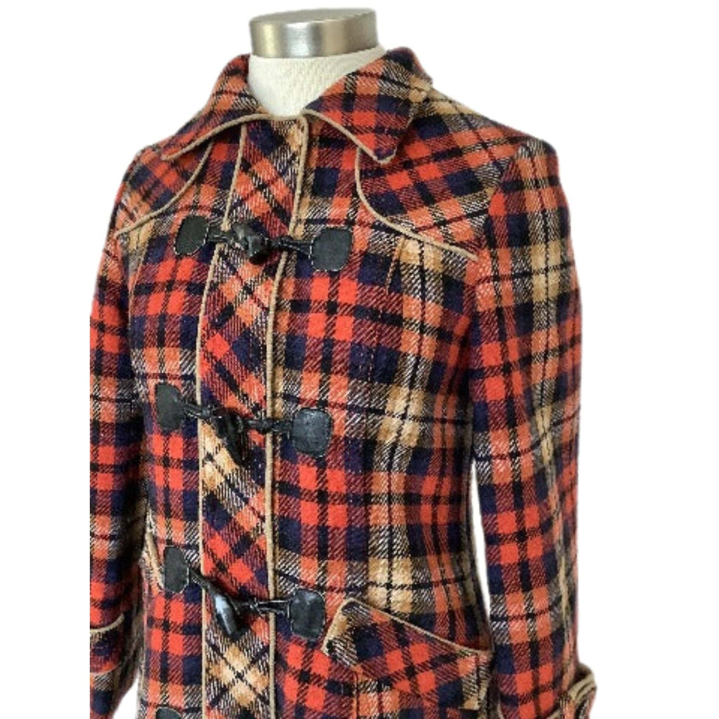 Vintage Plaid Wool Coat