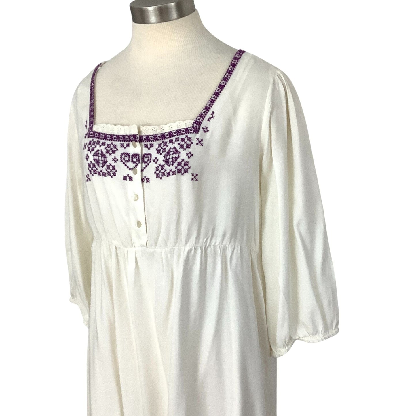 Denmark Bohemian Tunic - Balloon Hem - Cross-Stitched Detail