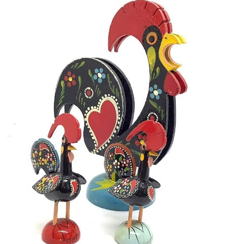Folk-Art Rooster Set
