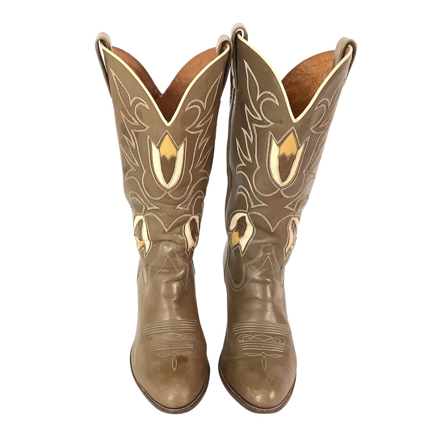 Olive Green Tulip Cowboy Boots