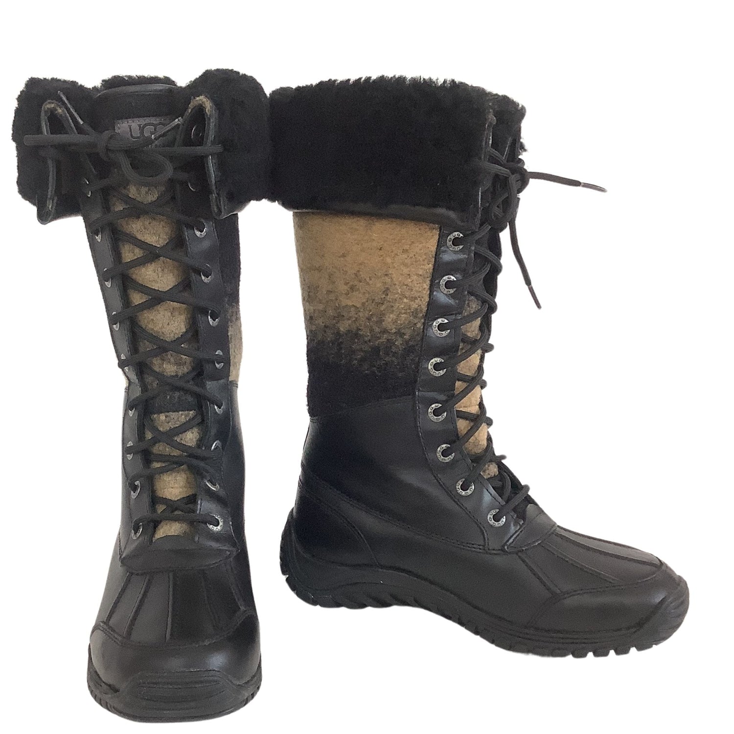 Lace-up Snow Boots Ombre Pattern