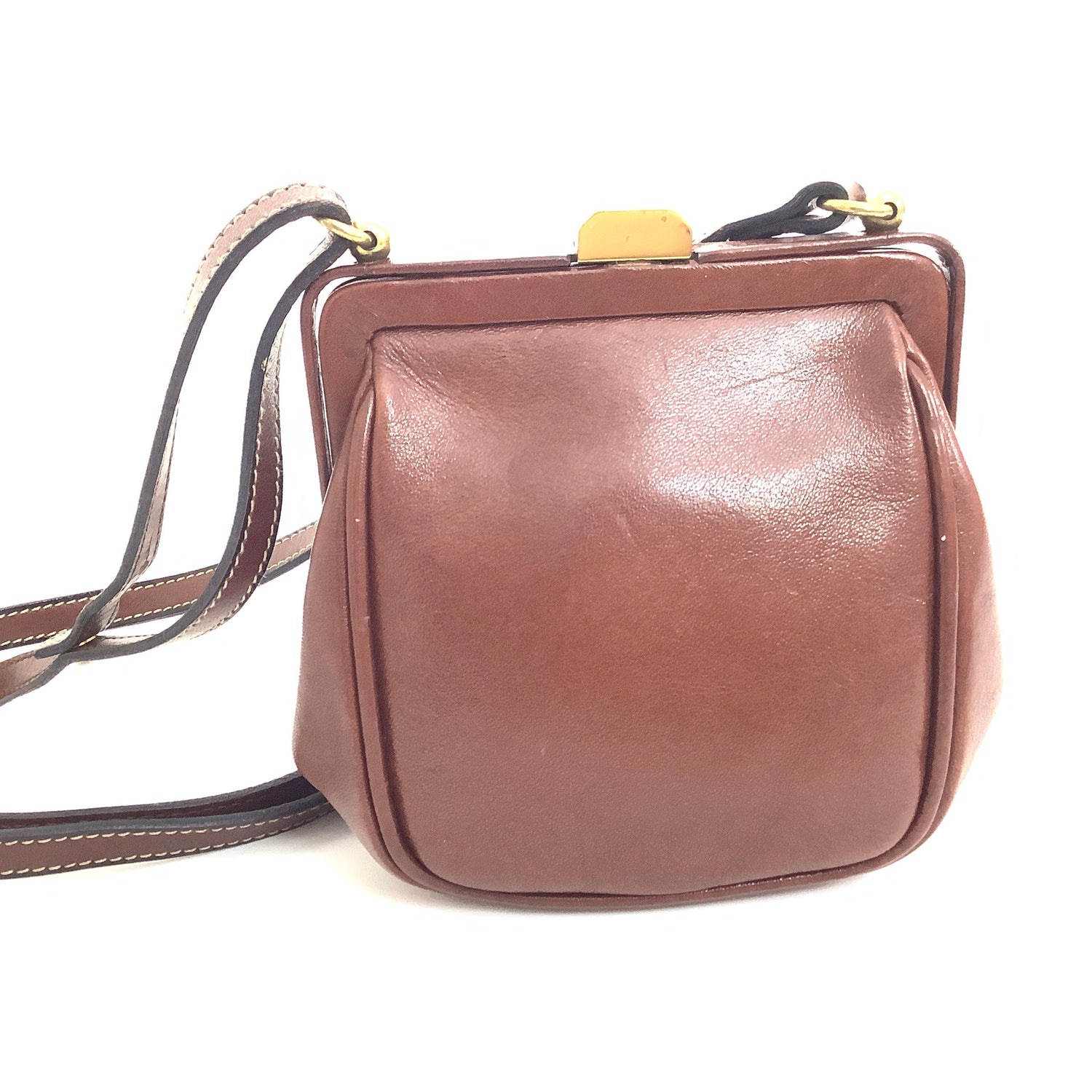 Brown Leather Gold Pfeil Bag