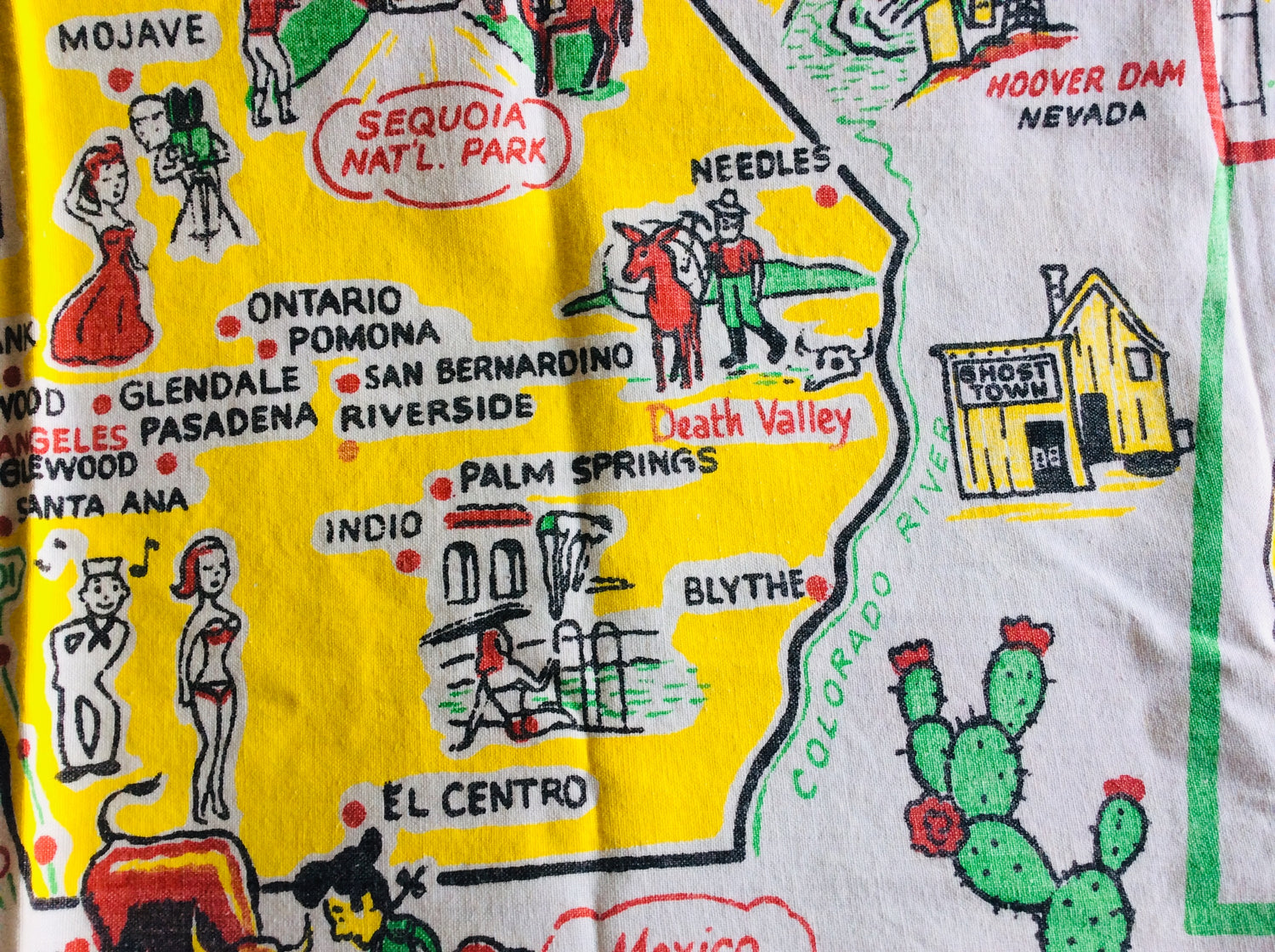 Vintage California Souvenir Tablecloth