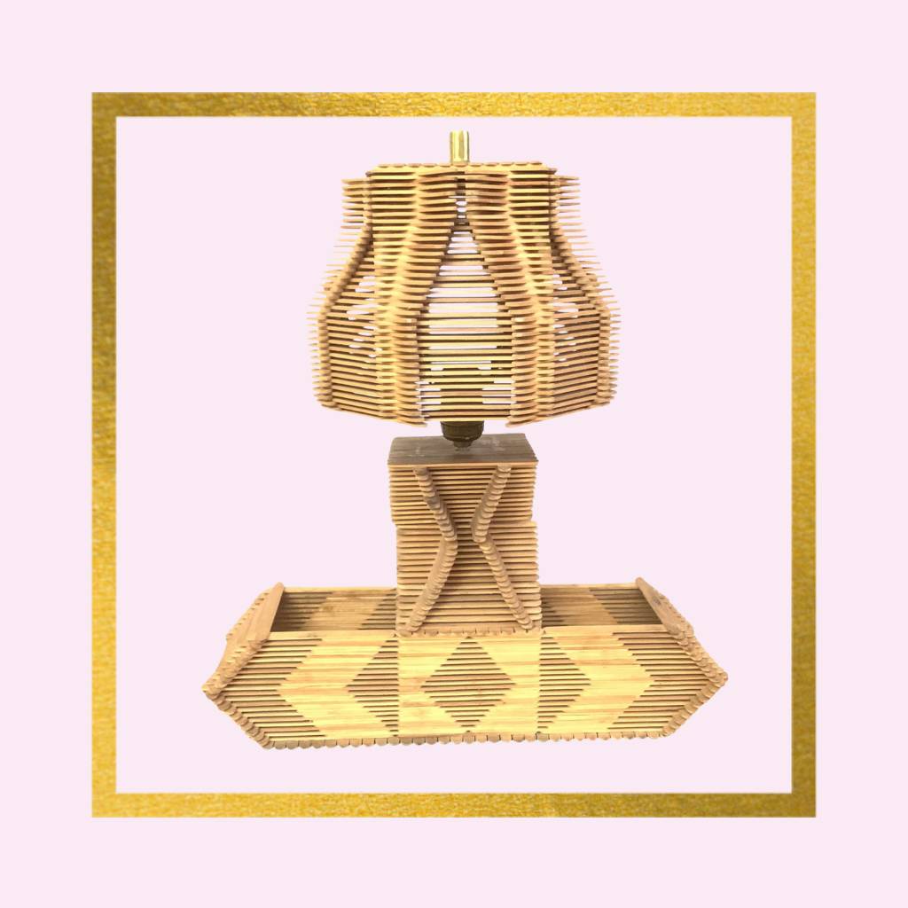 vintage popsicle-stick lamp