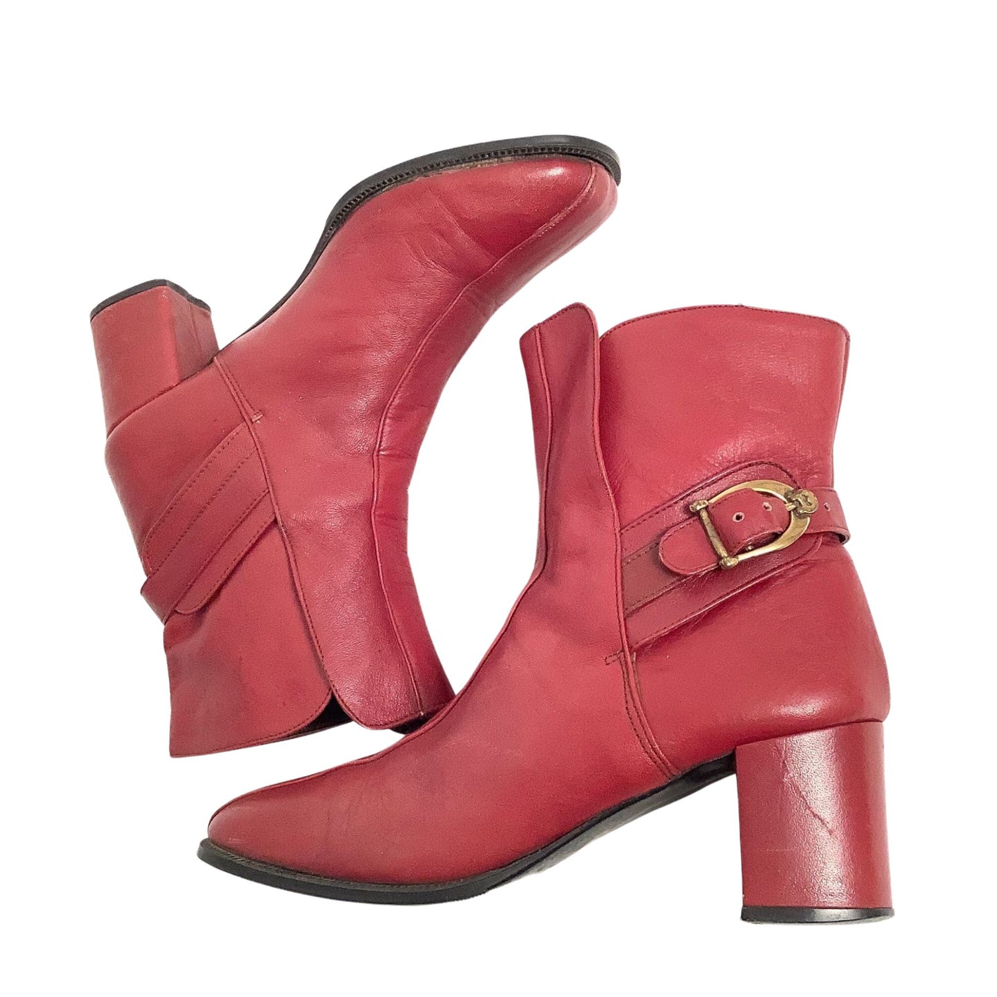 Etienne Aigner Buckle Ankle Boots 1990s
