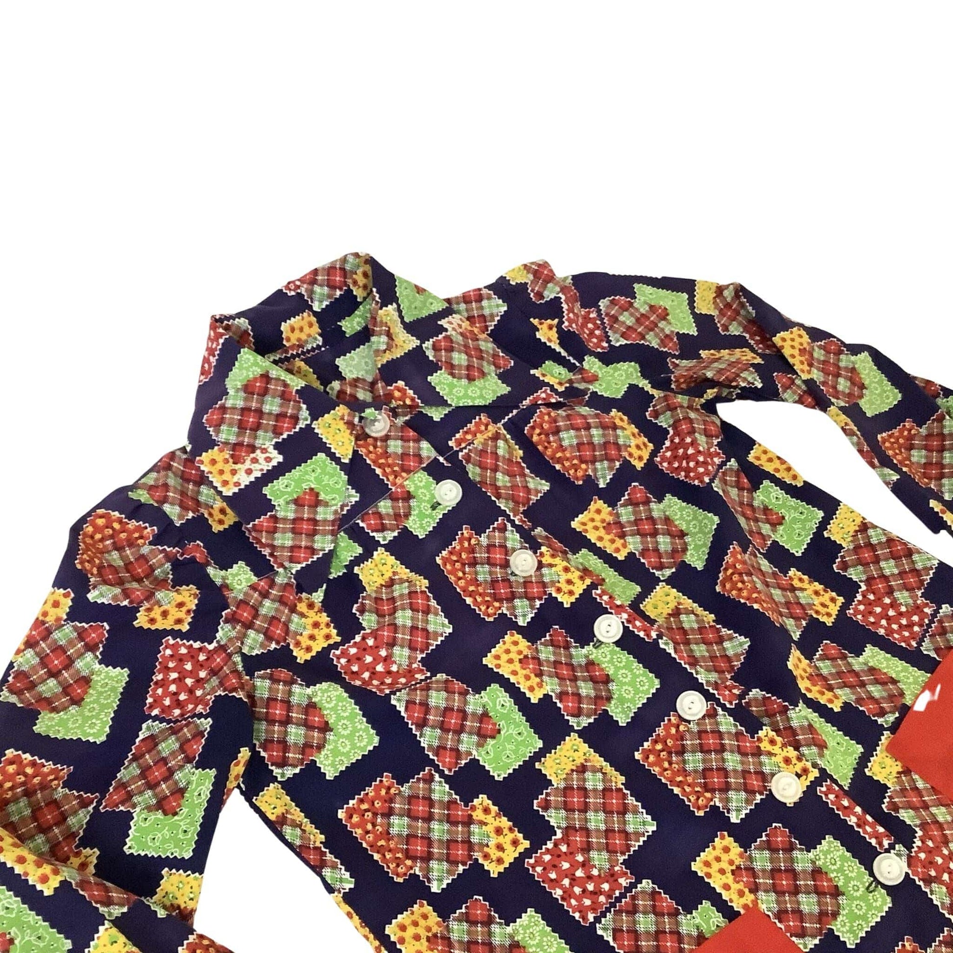 1930s Patchwork Blouse Small / Multi / Vintage 1930s