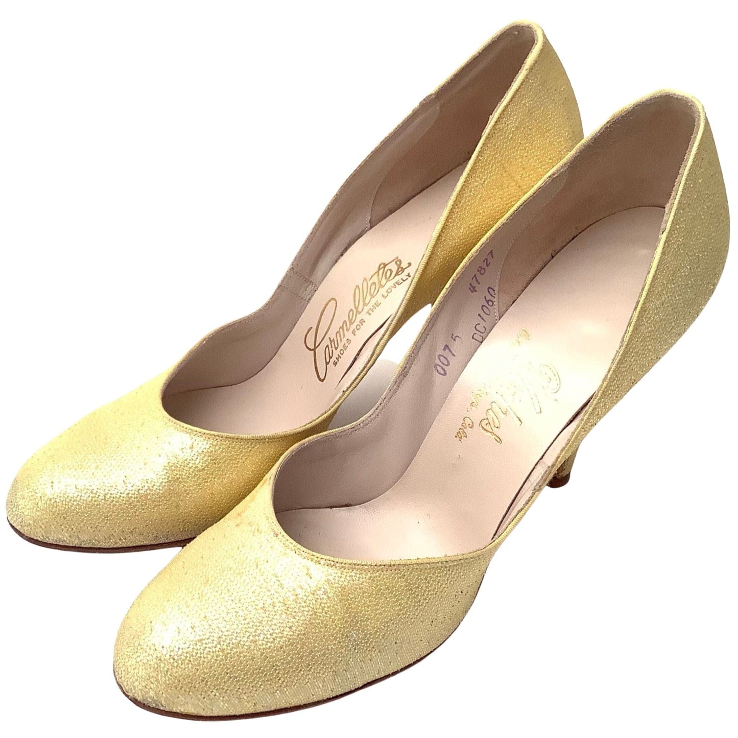 1930s Vorhes Yellow Heels 7 / Yellow / Vintage 1930s