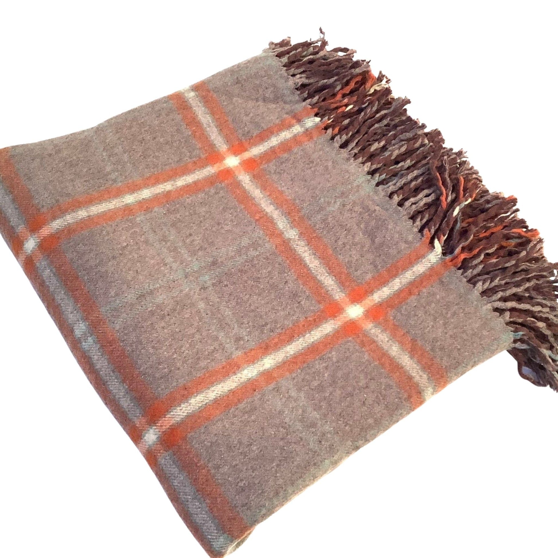 1940s Fringed Wool Blanket Multi / Wool / Vintage 1940s