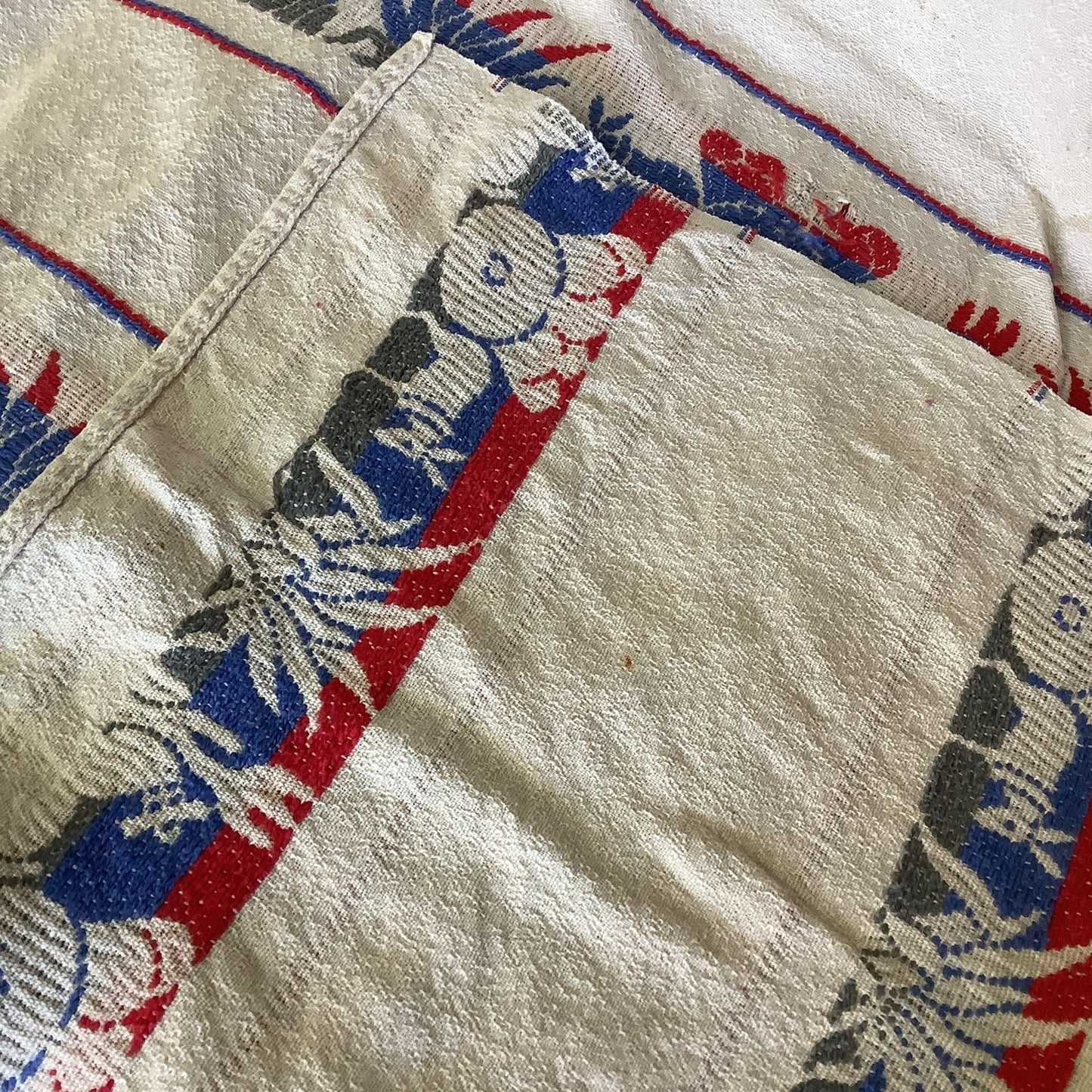 Vintage 1950s Bates Cabin Bedspread Backside View