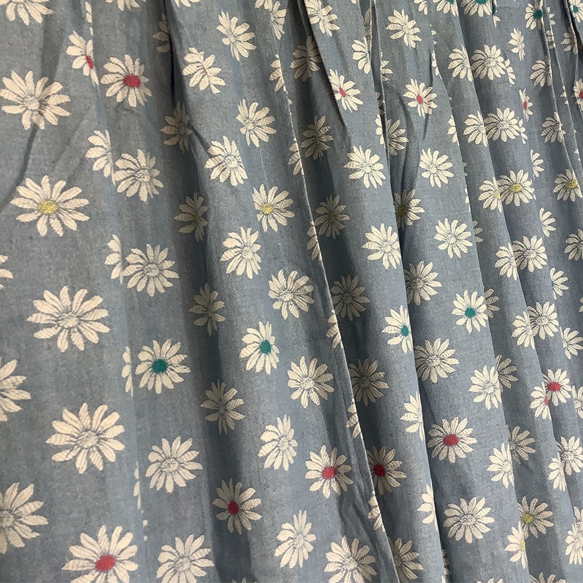 1950s Bates Daisy Curtains Multi / Cotton / Vintage 1950s