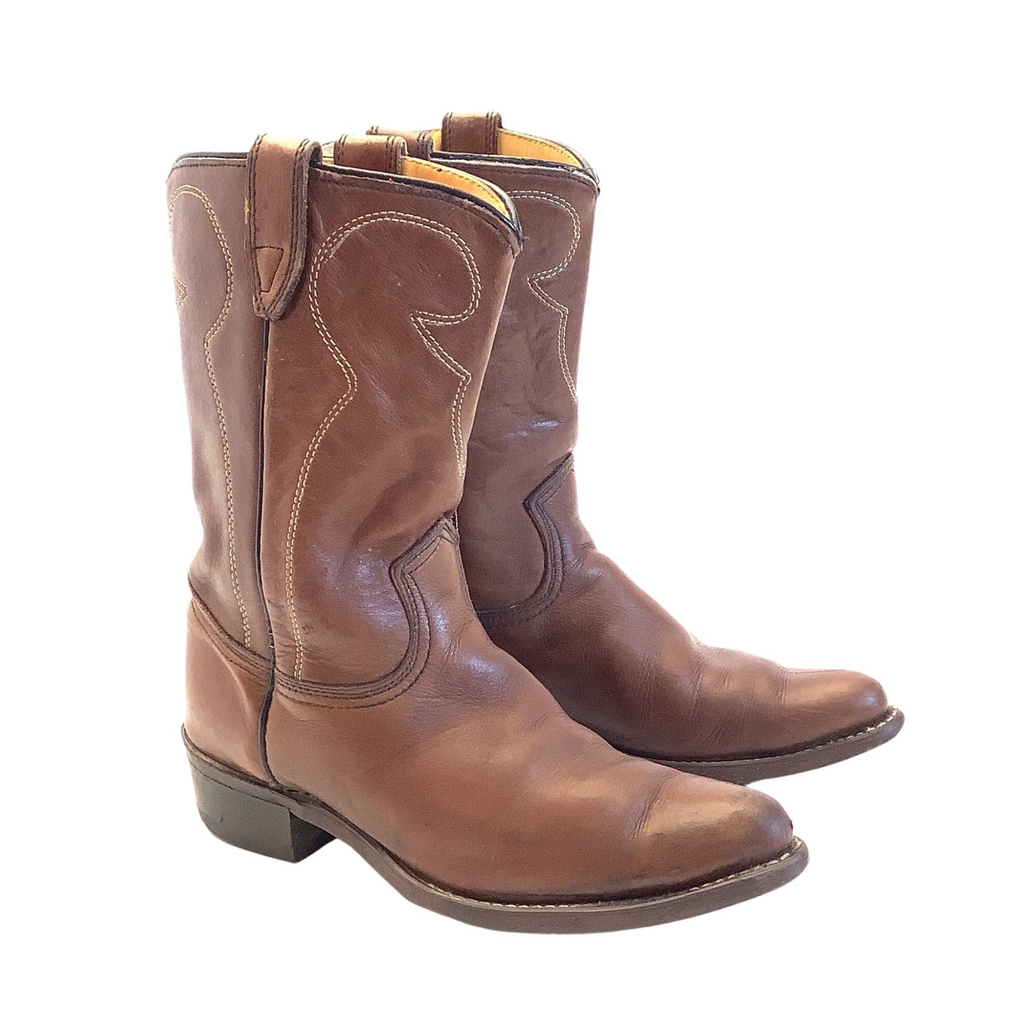 1950s Cowboy Boots 5.5 / Brown / Vintage 1950s