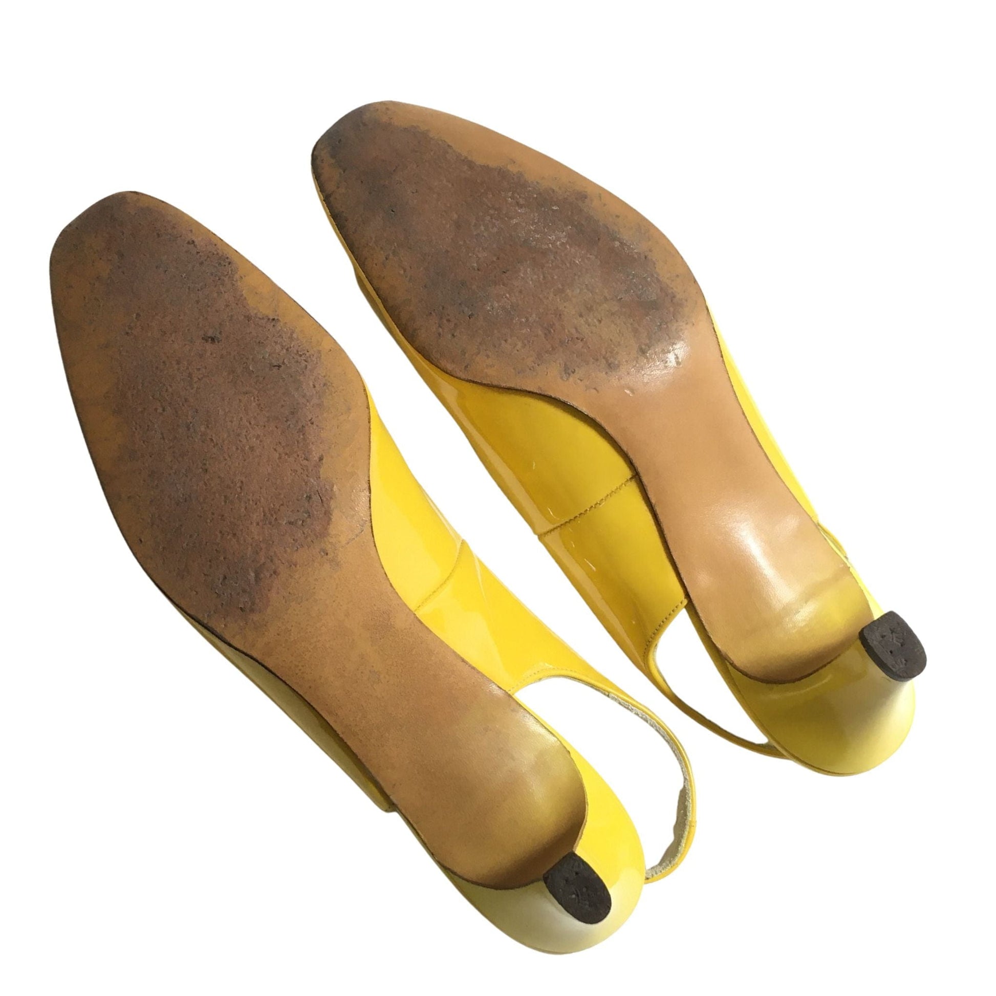 1960s Heels & Bag Set - Yellow Patent Leather