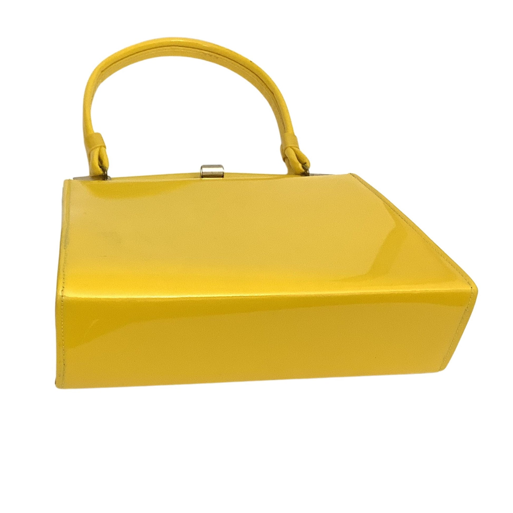1960s Heels & Bag Set - Yellow Patent Leather