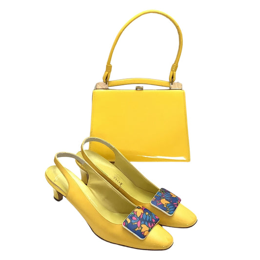 1960s Heels & Bag Set - Yellow Patent Leather