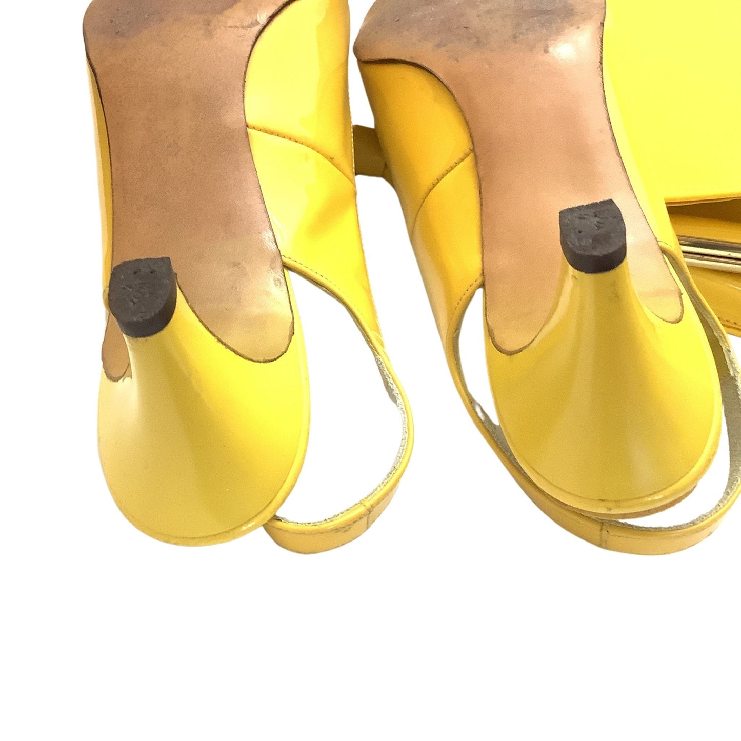 1960s Heels & Bag Set - Yellow Patent Leather