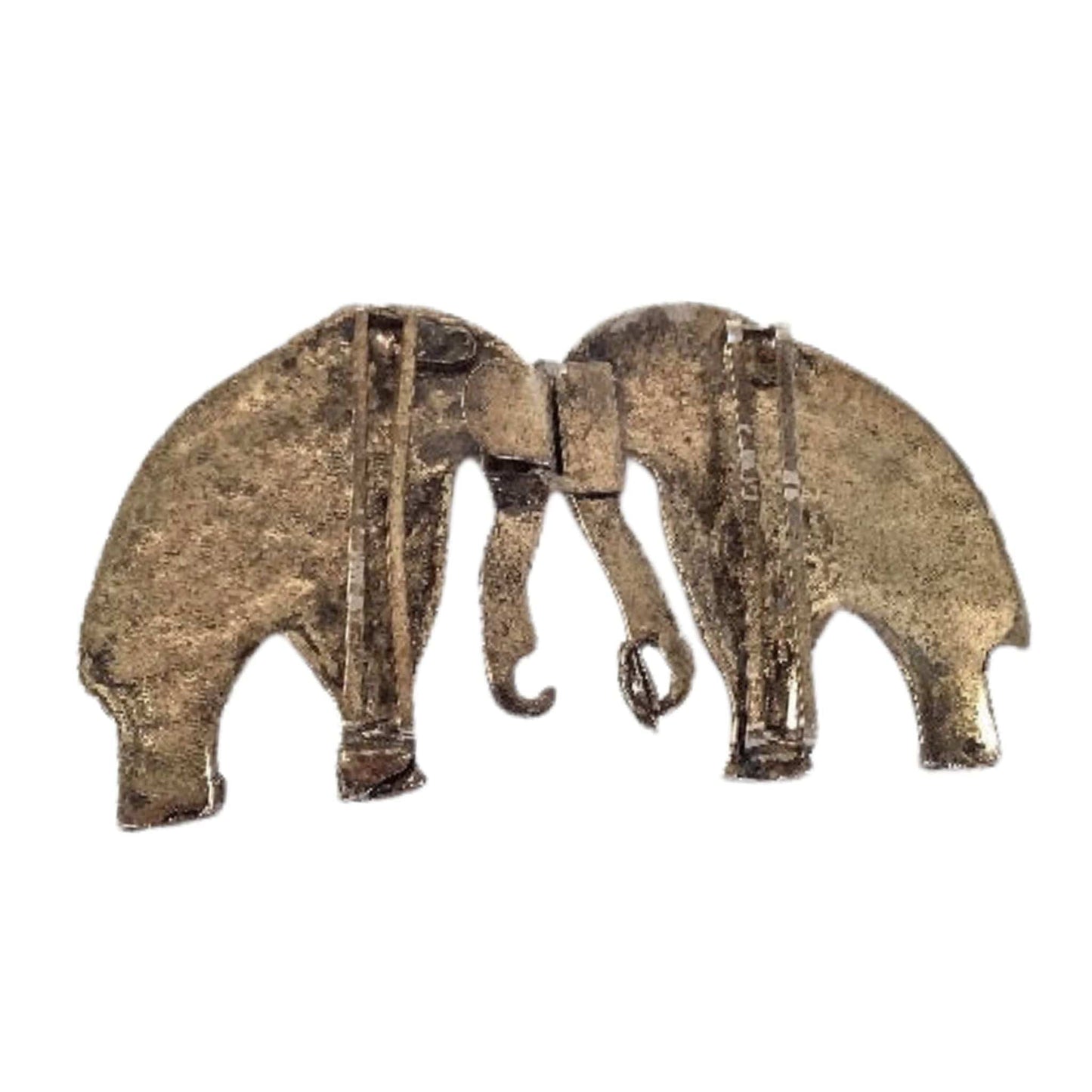 1970s Elephants Belt Buckle Large / Metal / Vintage 1970s