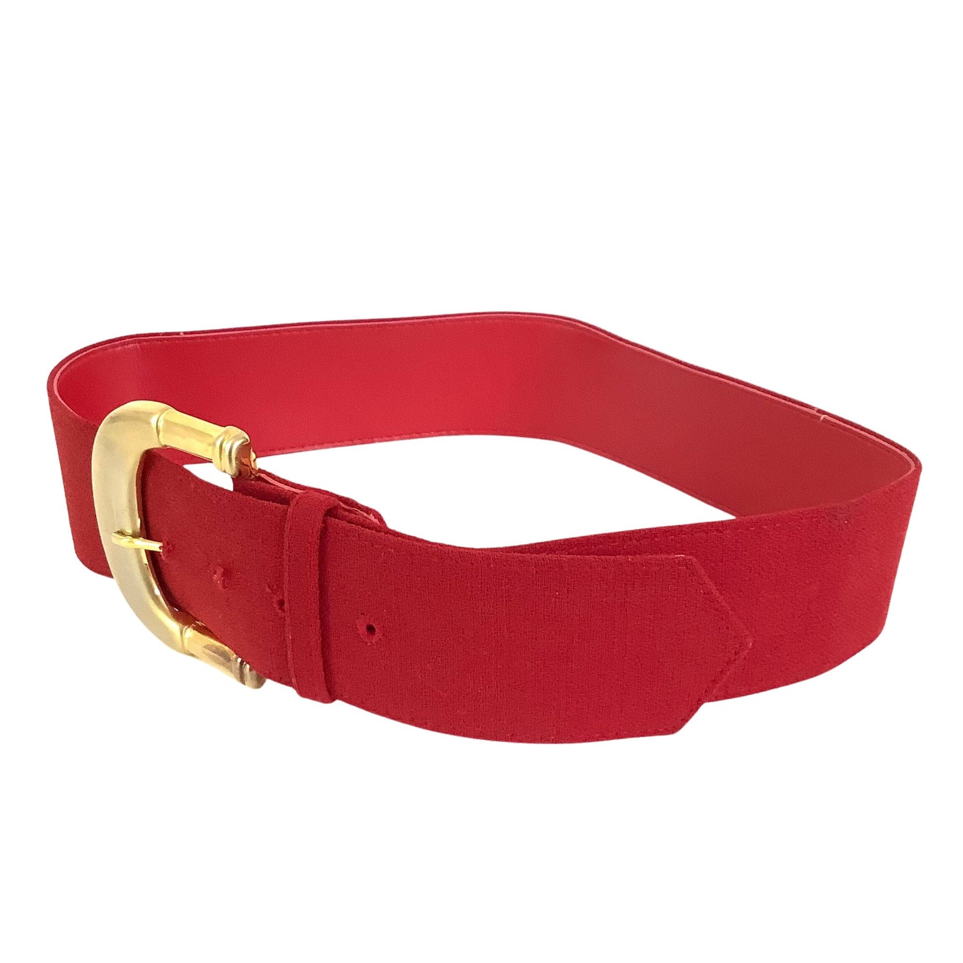 1970s Red Fabric Belt Extra Small / Red / Vintage 1970s