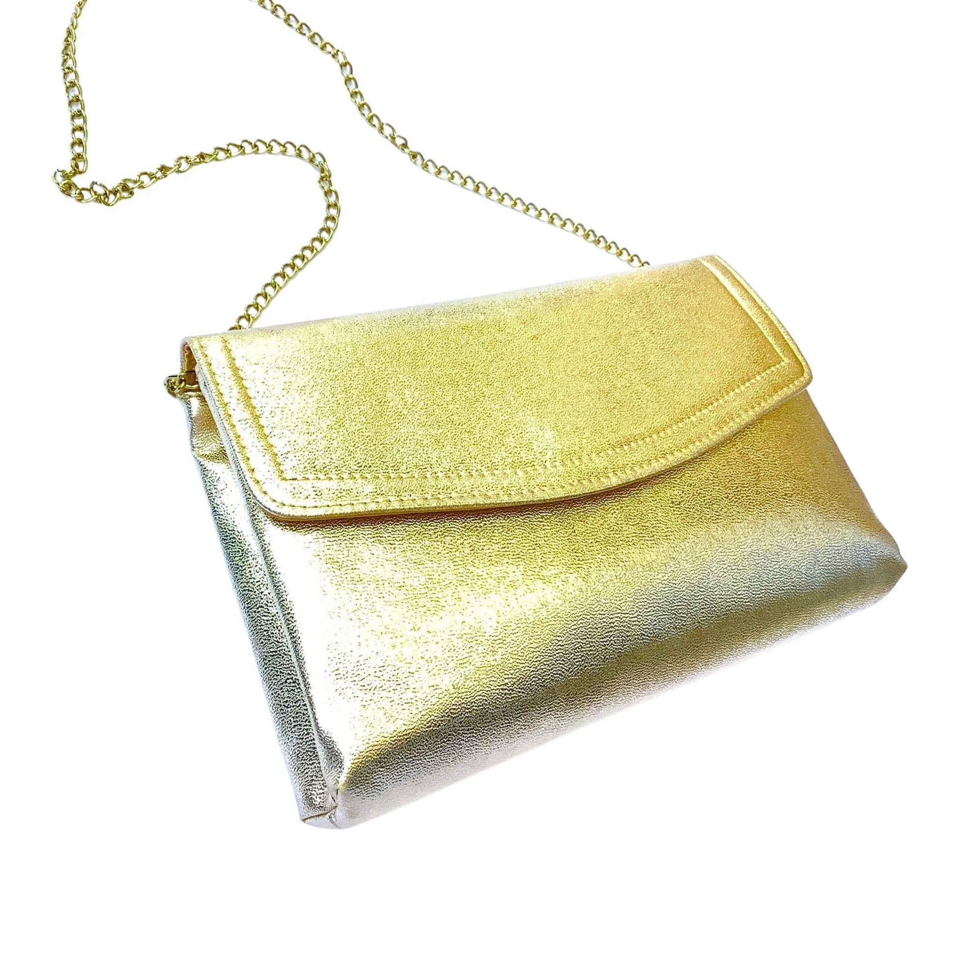 1980s Gold Handbag Gold / Man Made / Vintage 1980s