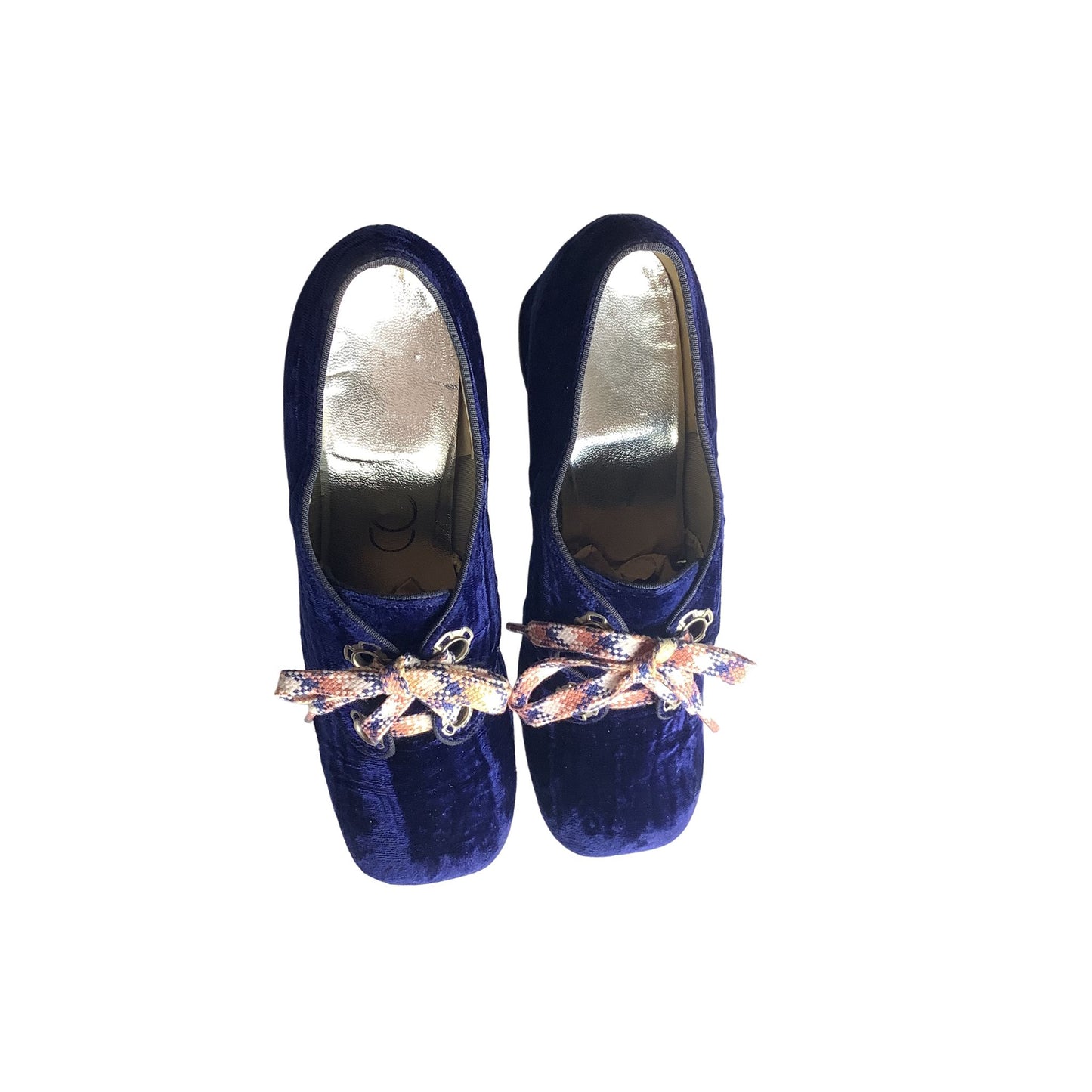 Vintage Navy-Blue Velvet Heels 1960s