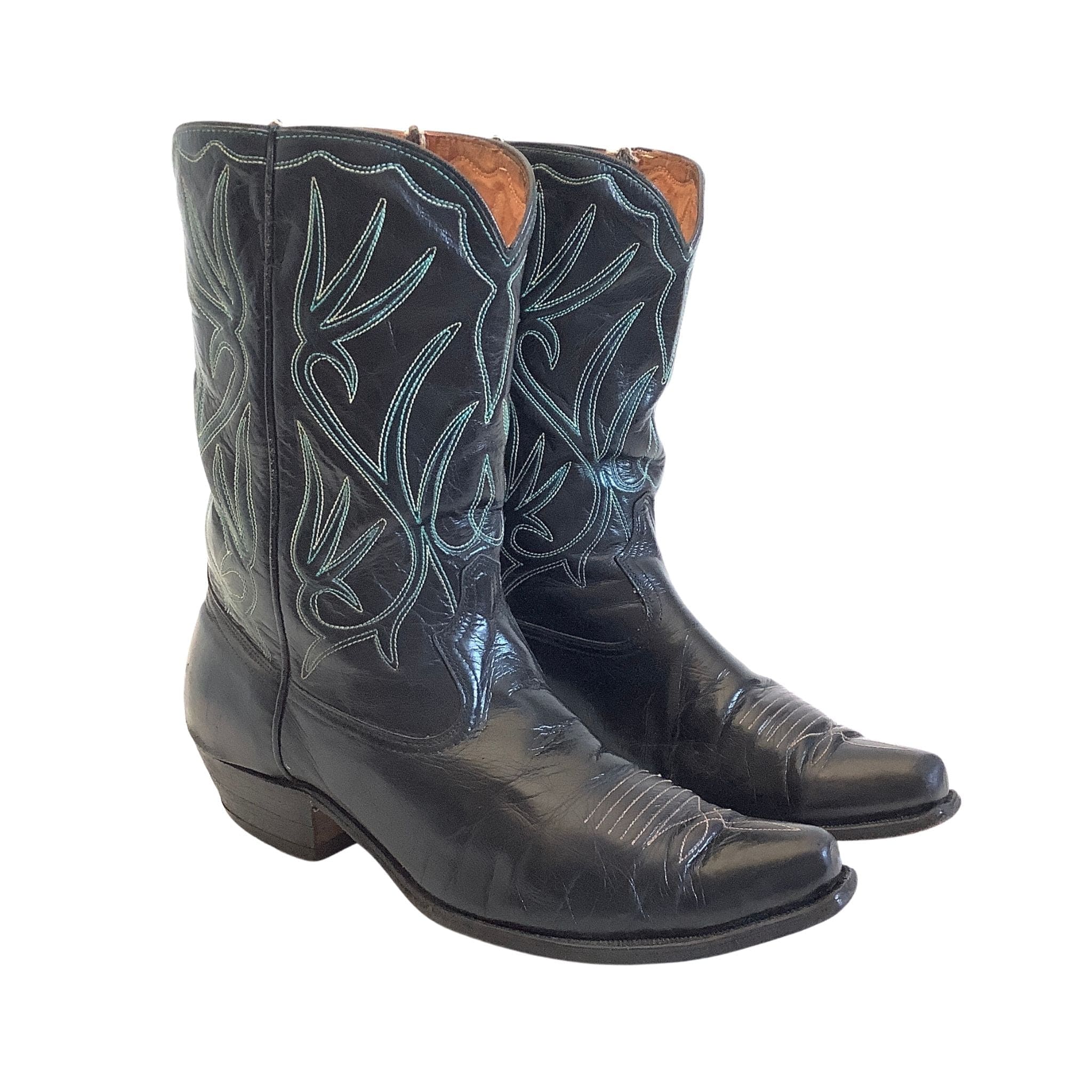 Vintage Acme '50s Black Cowboy Boots Pee-Wee Women's-9.5D