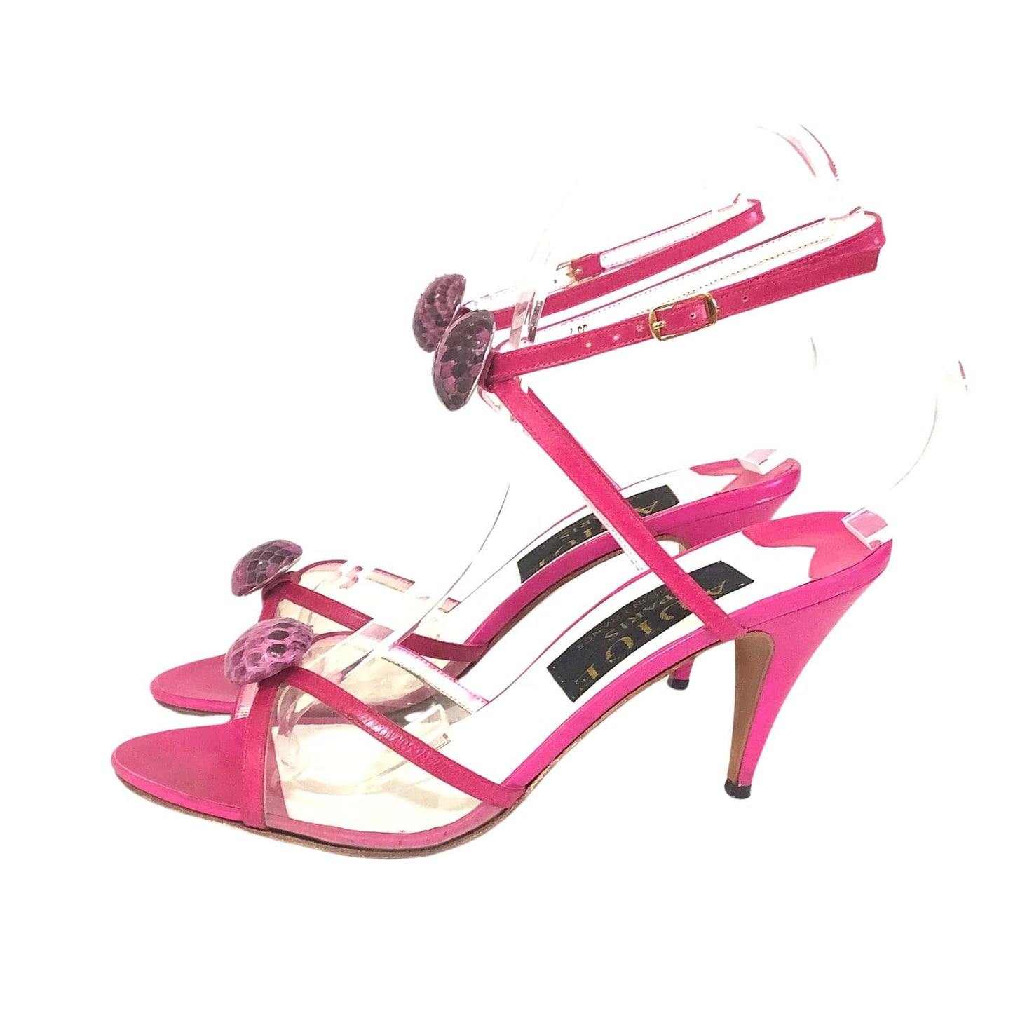 Adige Paris Strappy Heels 7 / Pink / Vintage 1990s