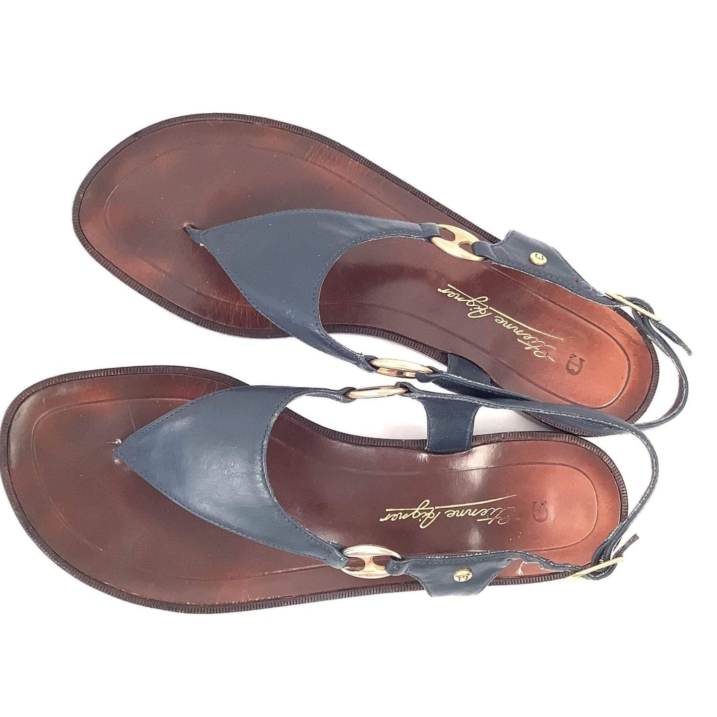 Aigner Flat Navy Sandals