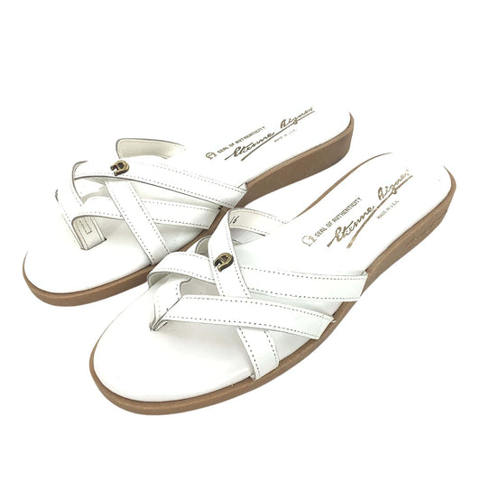 Aigner White Flat Sandals