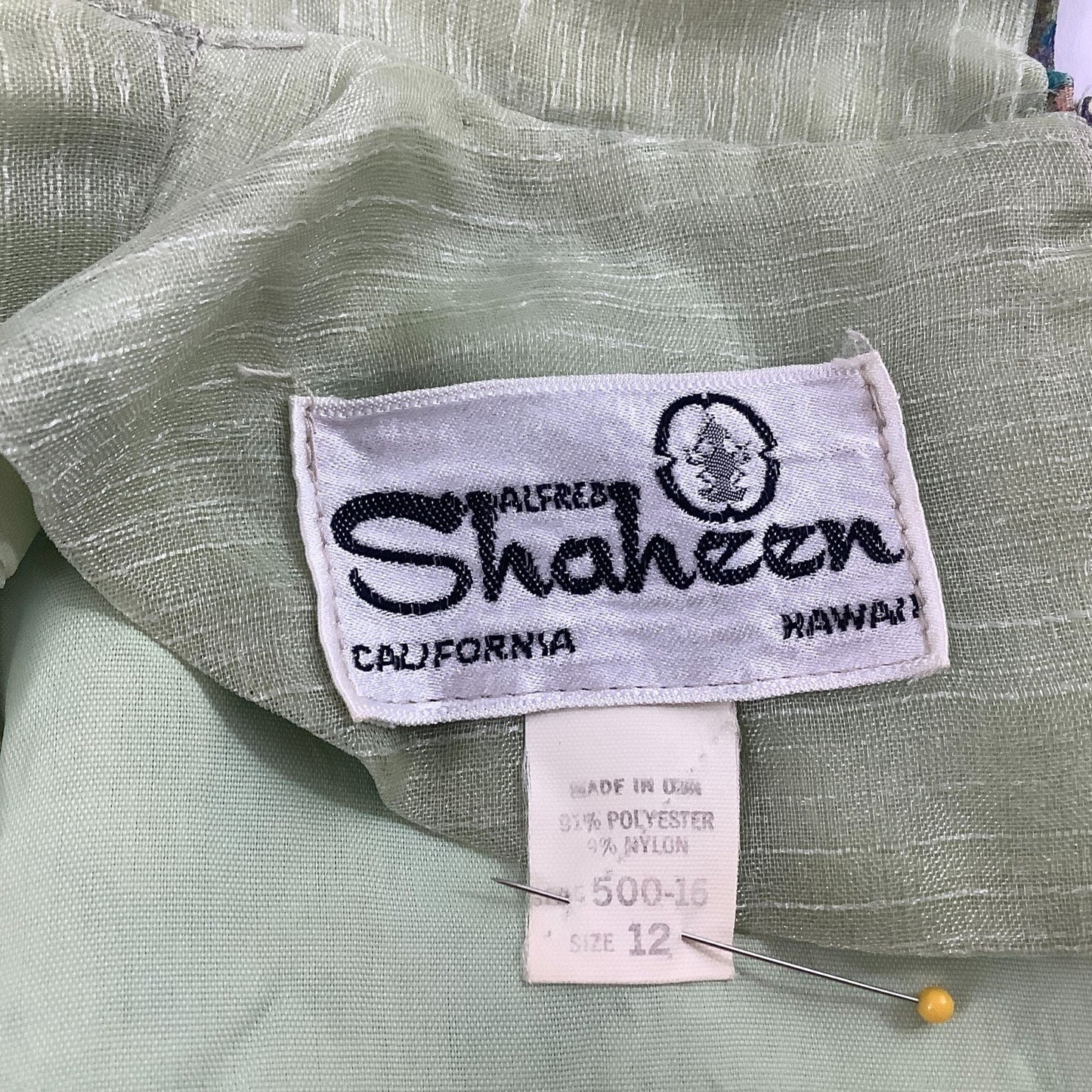 Alfred Shaheen Green Dress