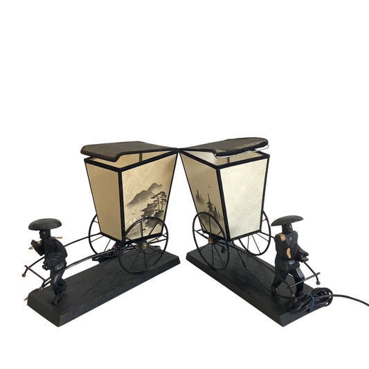 Asian Figurines Lamp Set