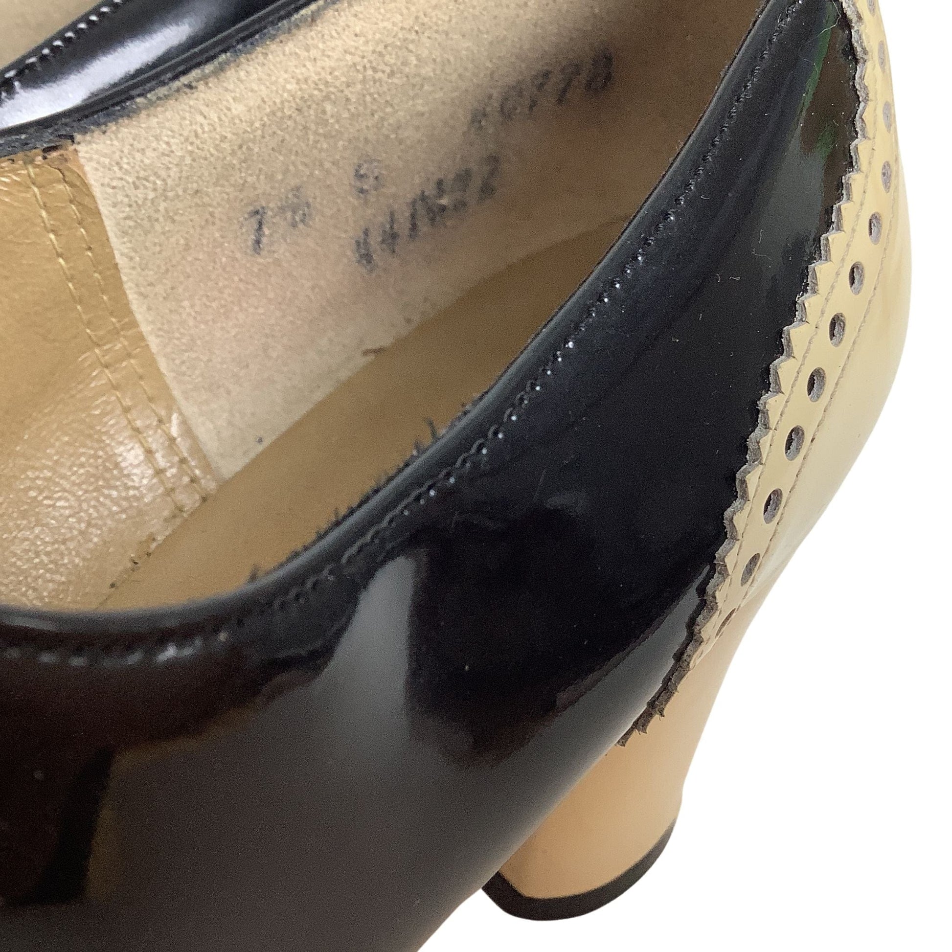 Black & Cream Heeled Oxfords