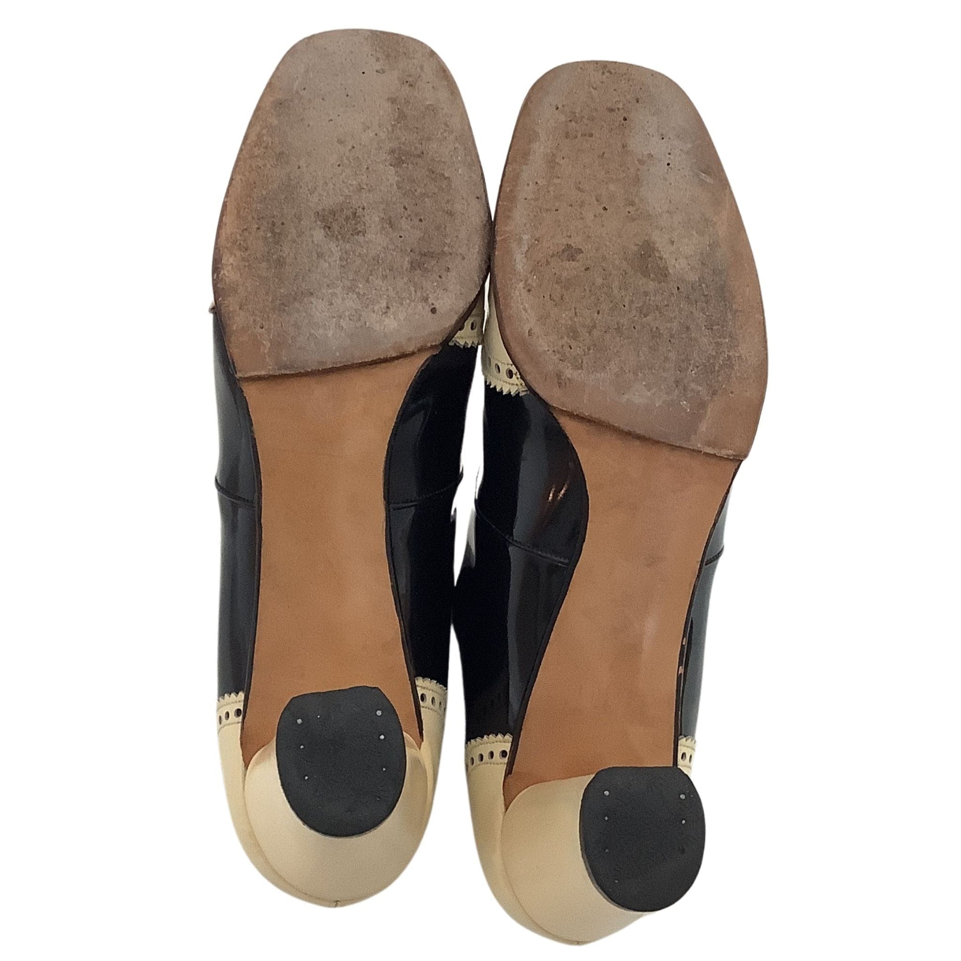 Black & Cream Heeled Oxfords