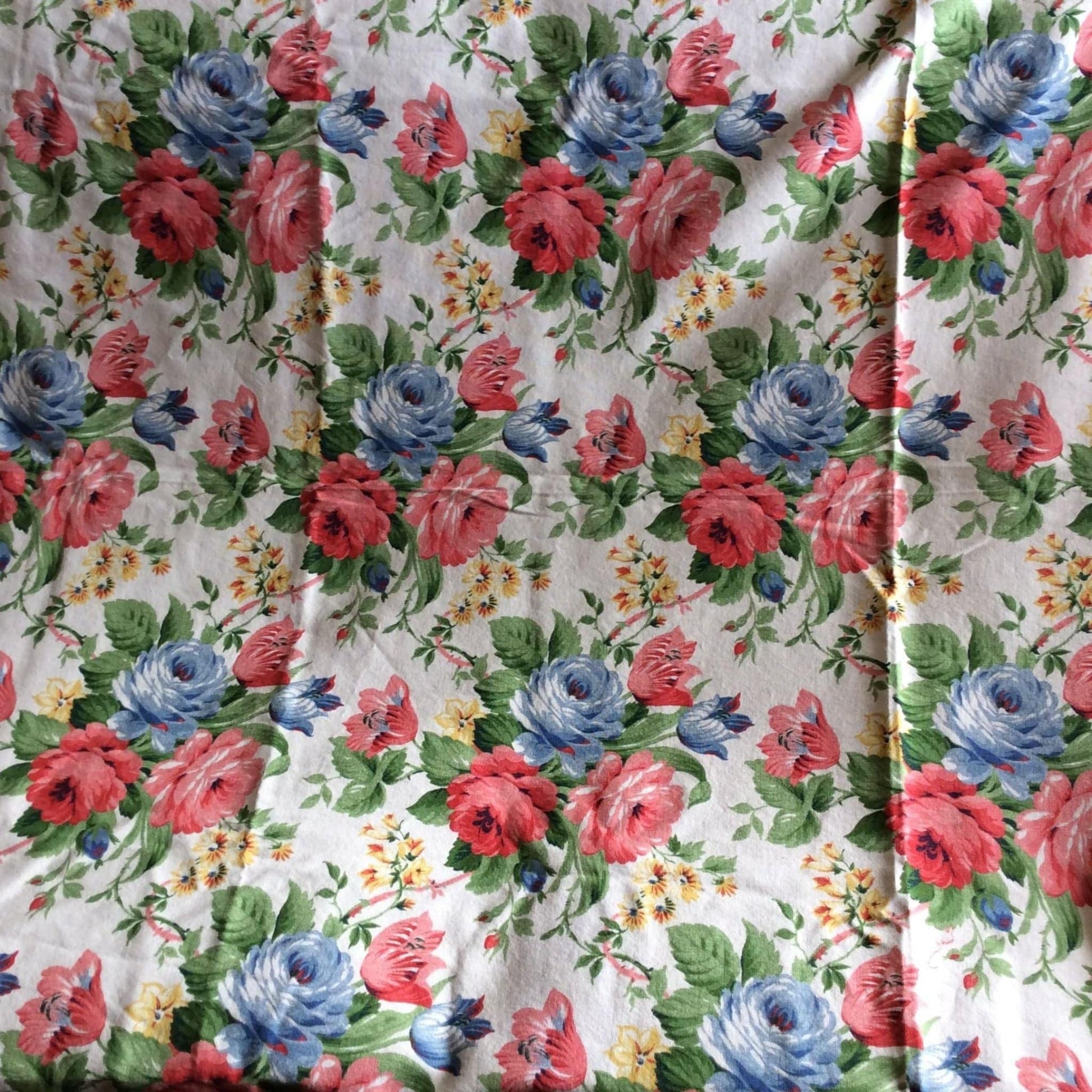 Barkcloth Floral Fabric
