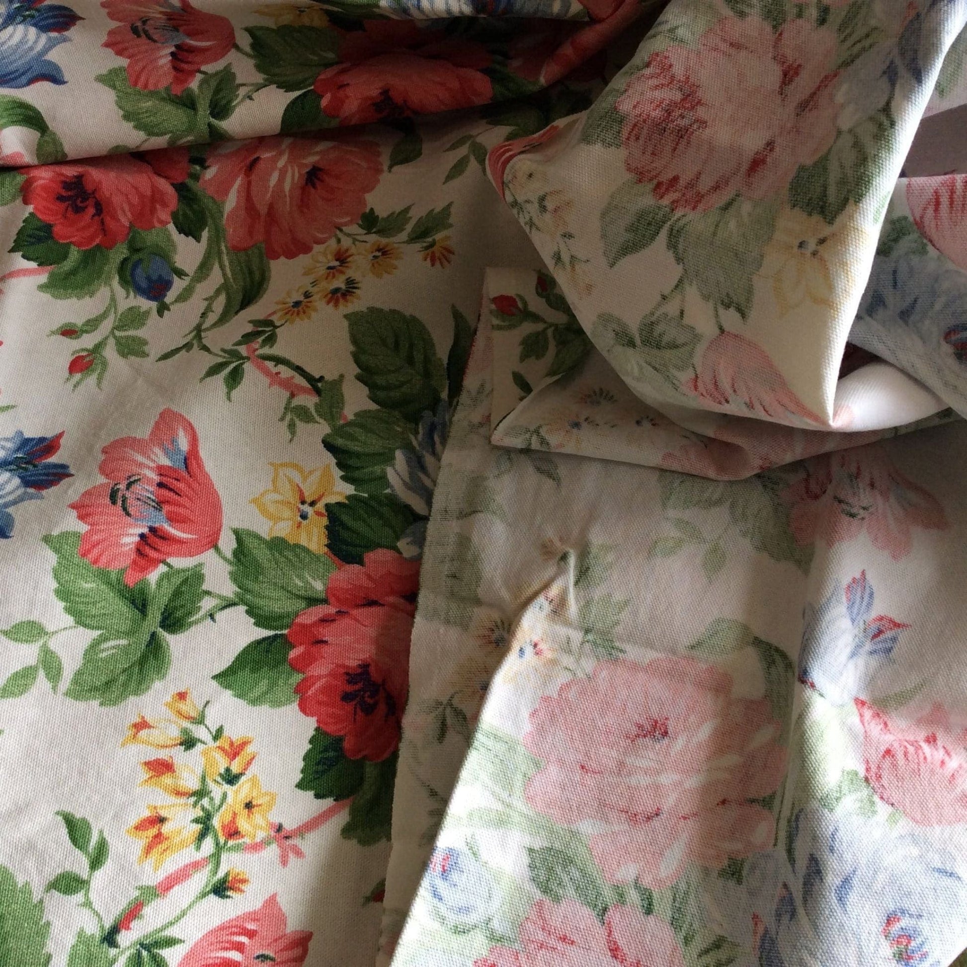 Barkcloth Floral Fabric