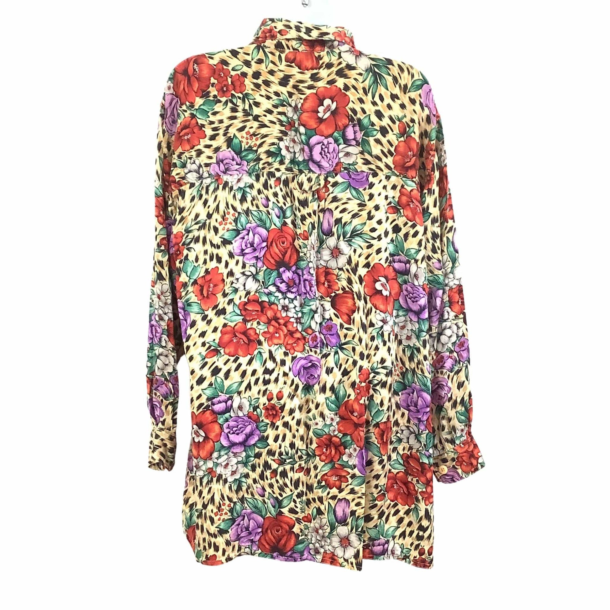 Baggy-Style Vintage Multicolor Baroque 1980s Silk Blouse