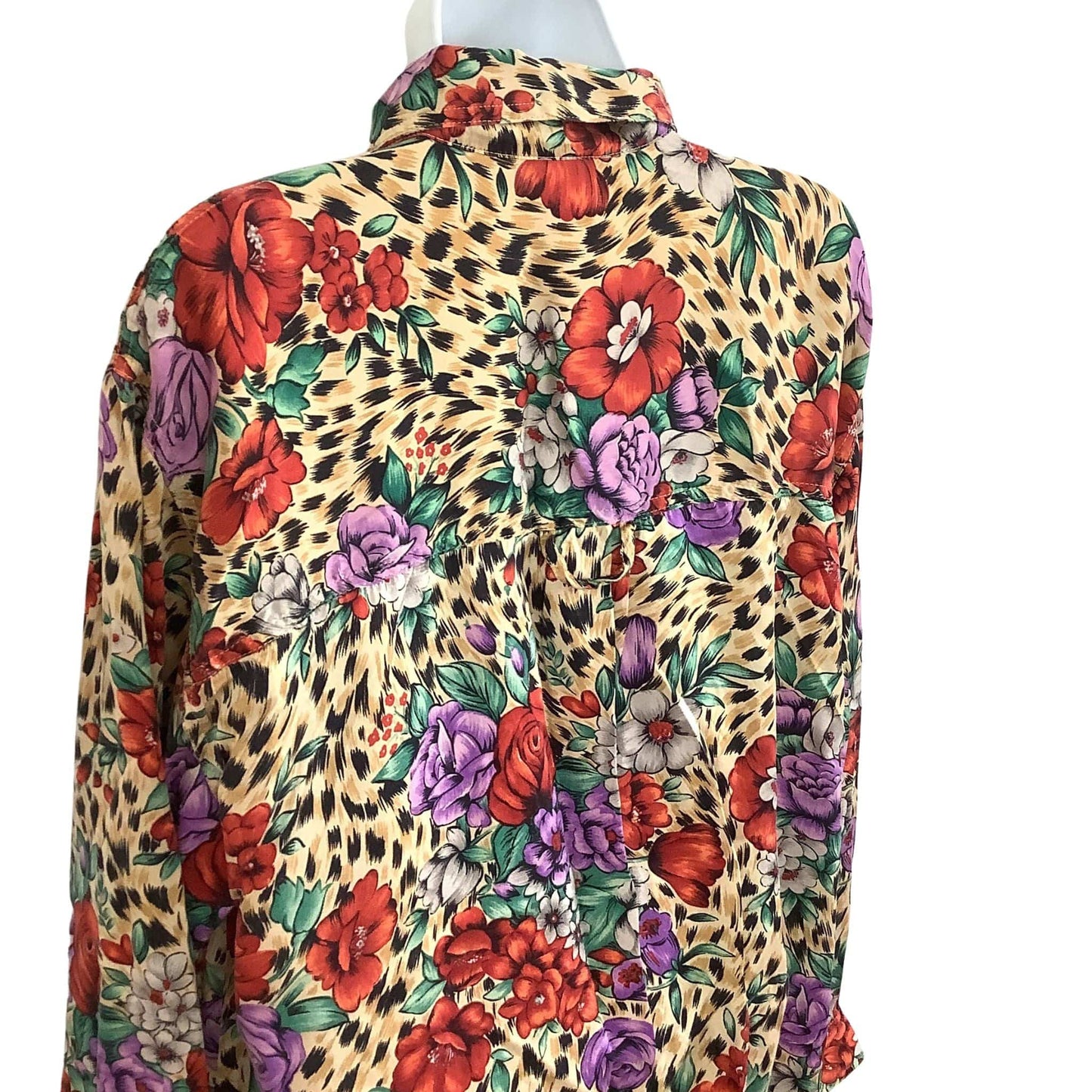Baggy-Style Vintage Multicolor Baroque 1980s Silk Blouse