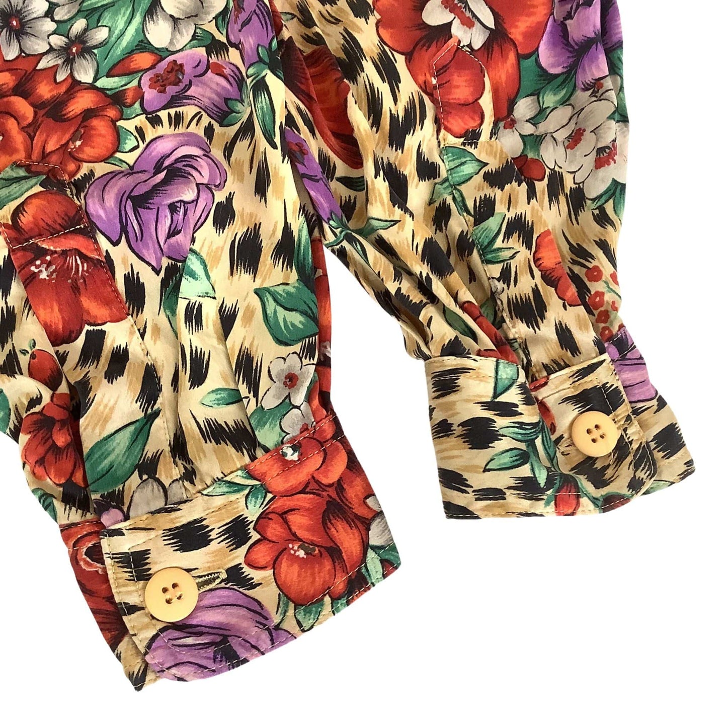 Baggy-Style Vintage Multicolor Baroque 1980s Silk Blouse