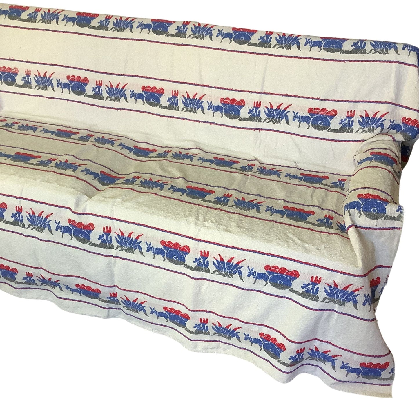 Front Corner View of 1950s Bates Cabin decor Bedspread